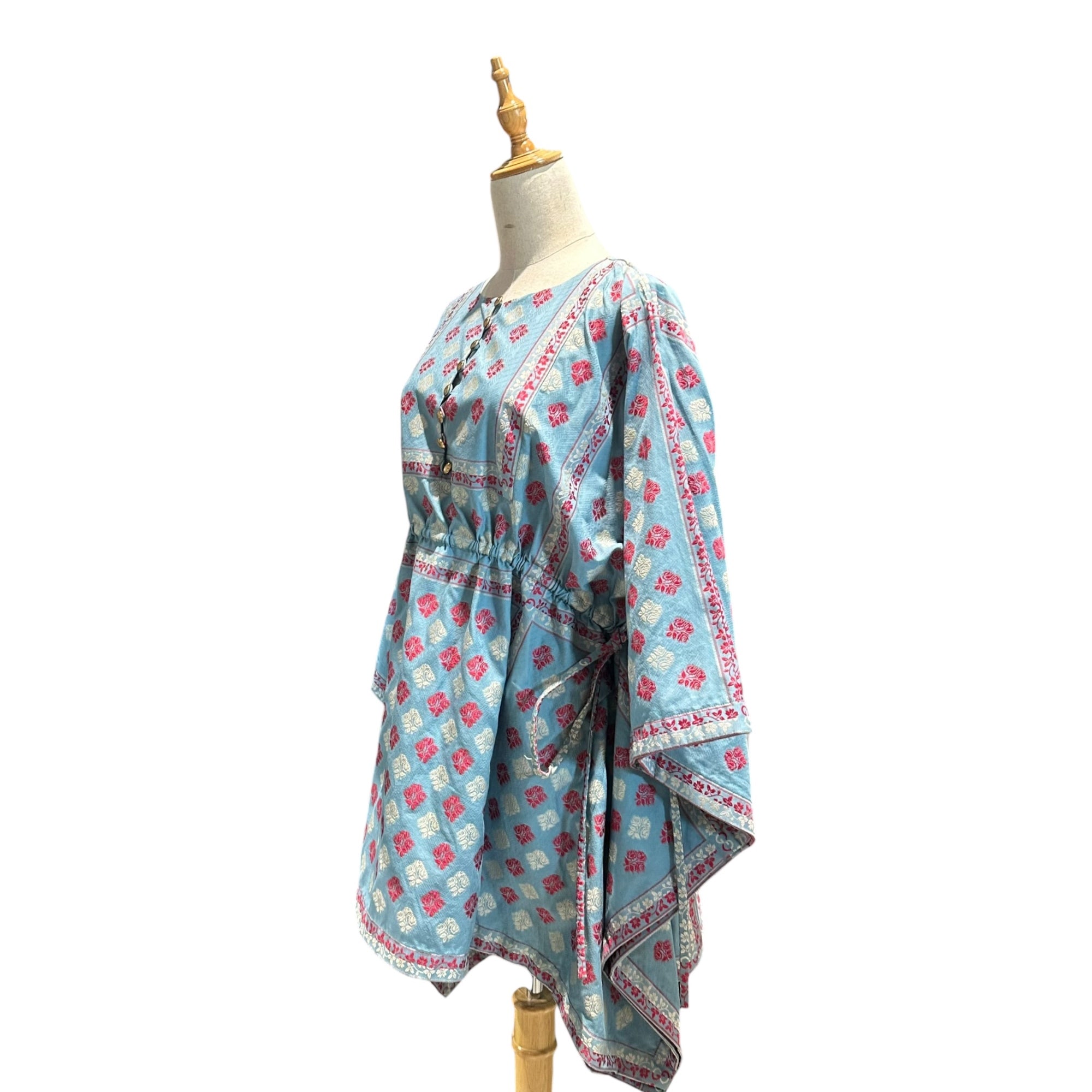 GUCCI(グッチ) 20SS All-over print embroidered caftan dress 総柄 刺繍 カフタンドレス 627309 ZAD90 4778 40(L程度) ライトブルー×レッド×ホワイト