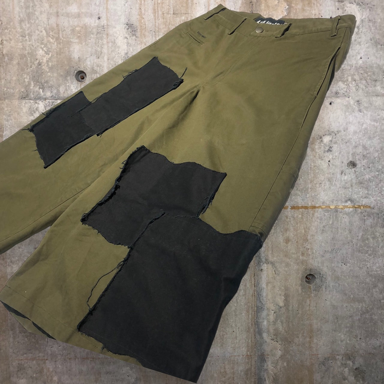 LIAM HODGES(リアムホッジス) パッチワークワイドカーゴショーツ ワイドパンツ バギーパンツ 32 カーキ