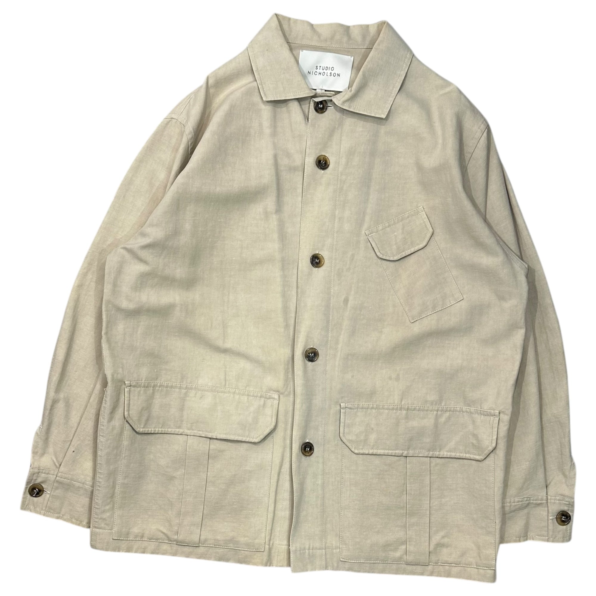 STUDIO NICHOLSON(スタジオニコルソン) MODERN WASHED BDU JACKET モダン ウォッシュド ジャケット SN-284 S ベージュ カバーオール ワーク