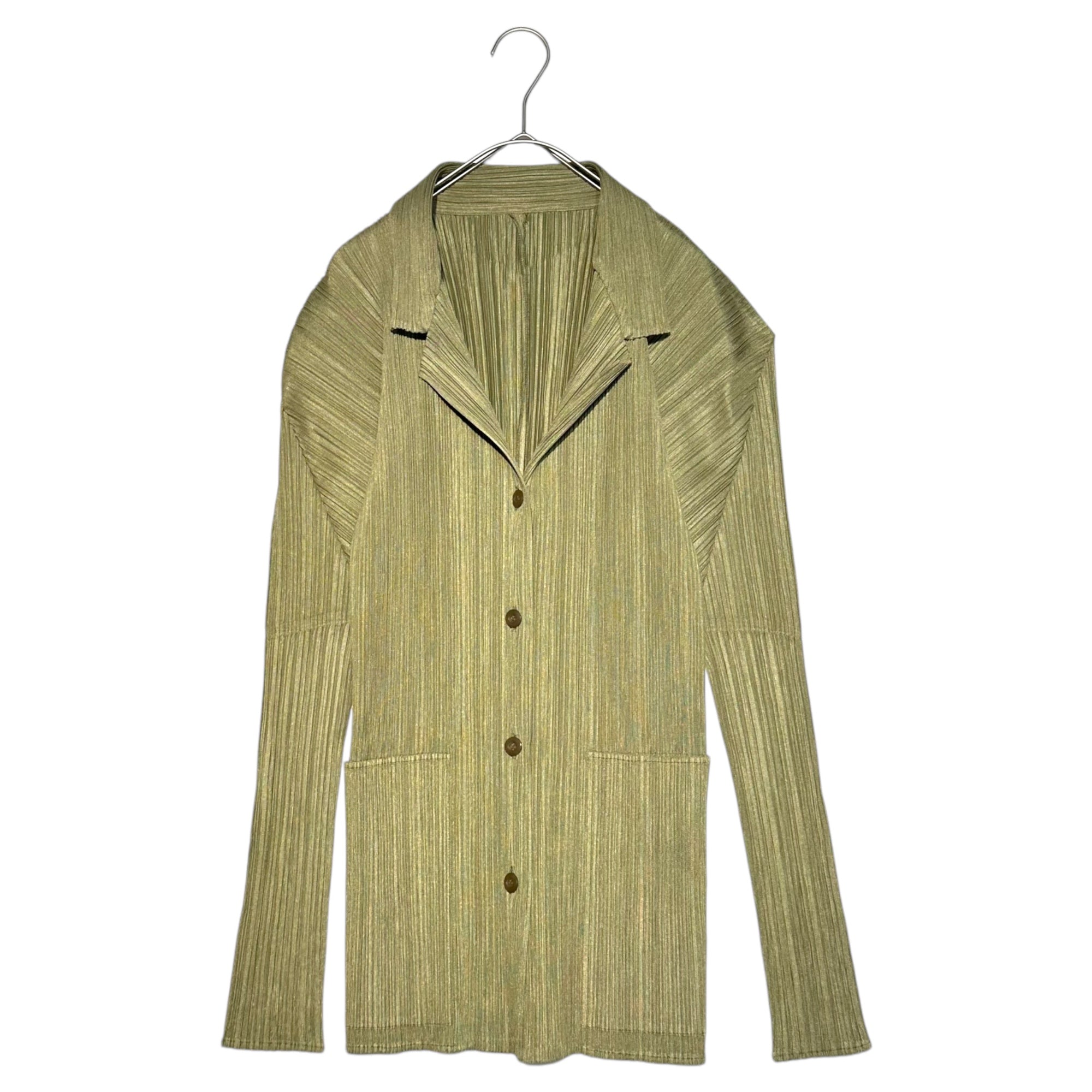 PLEATS PLEASE(プリーツプリーズ) Pleated shirt jacket skirt setup プリーツ シャツ ジャケット スカート セットアップ PP83-JO120 JK:3 PT:1 カーキ 上下