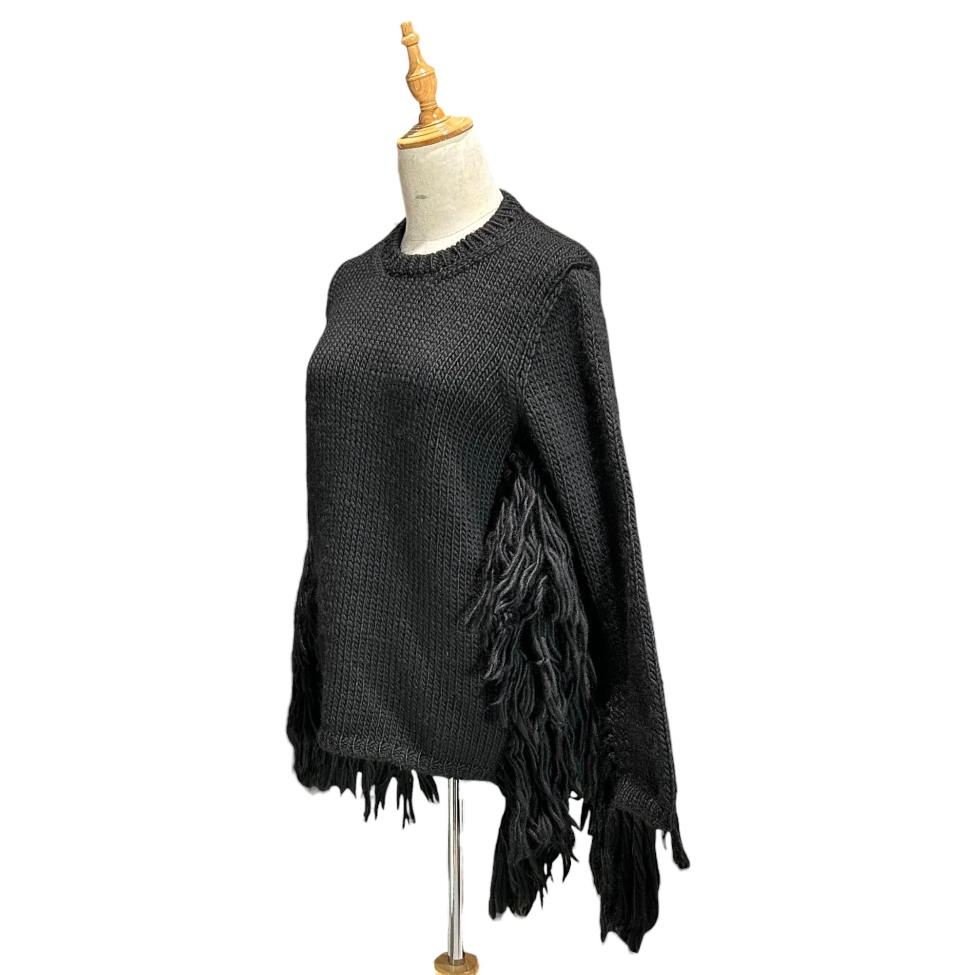 COMME des GARCONS(コムデギャルソン) 25AW Fringed Crewneck Knitwear フリンジ クルーネック ニット GP-N015 XS ブラック AD2025
