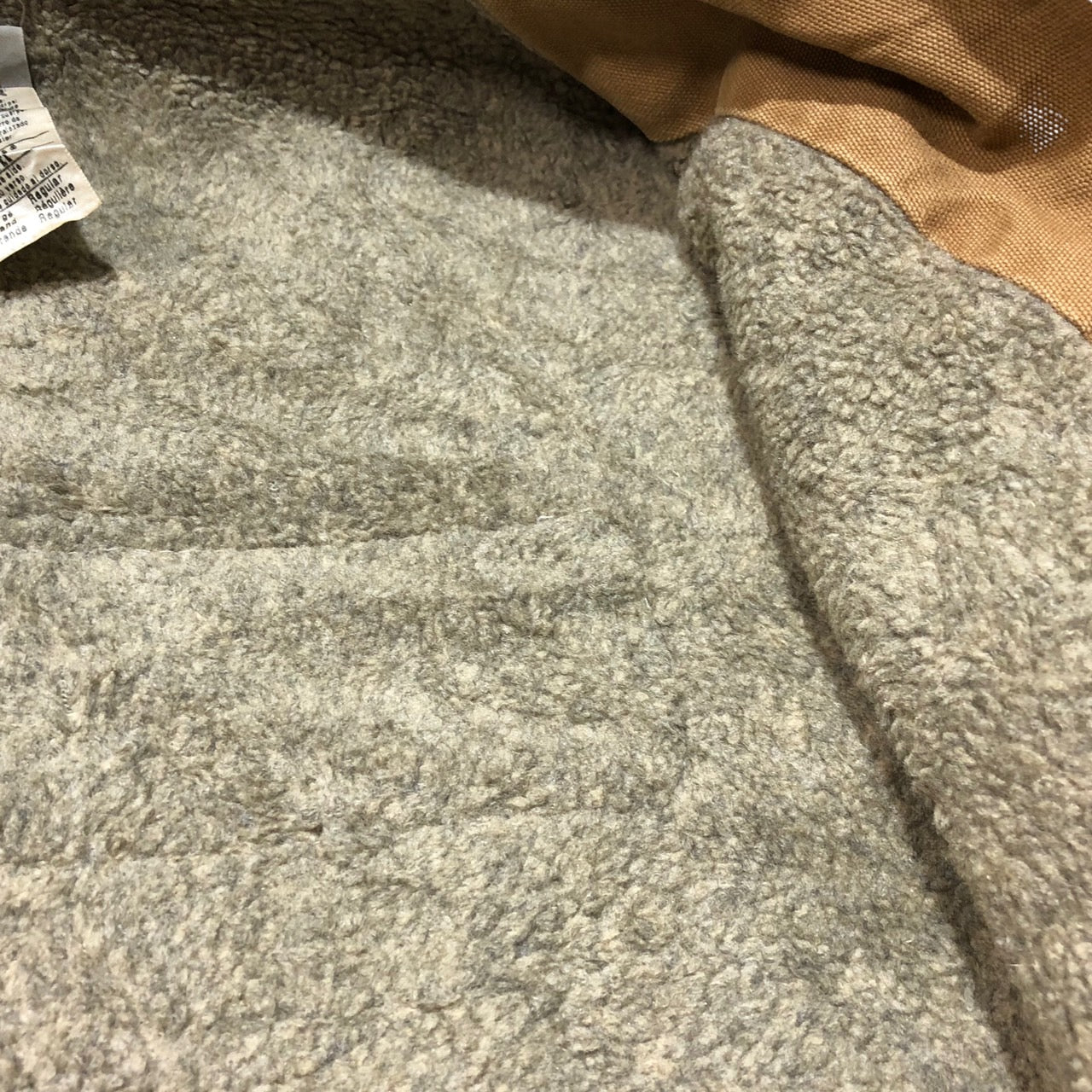 carhartt(カーハート) 90's ワッペンダック地ジャケット/裏ボアワークジャケット/企業物 XL程度 ベージュ 90年代/ヴィンテージ/NOR-CAl