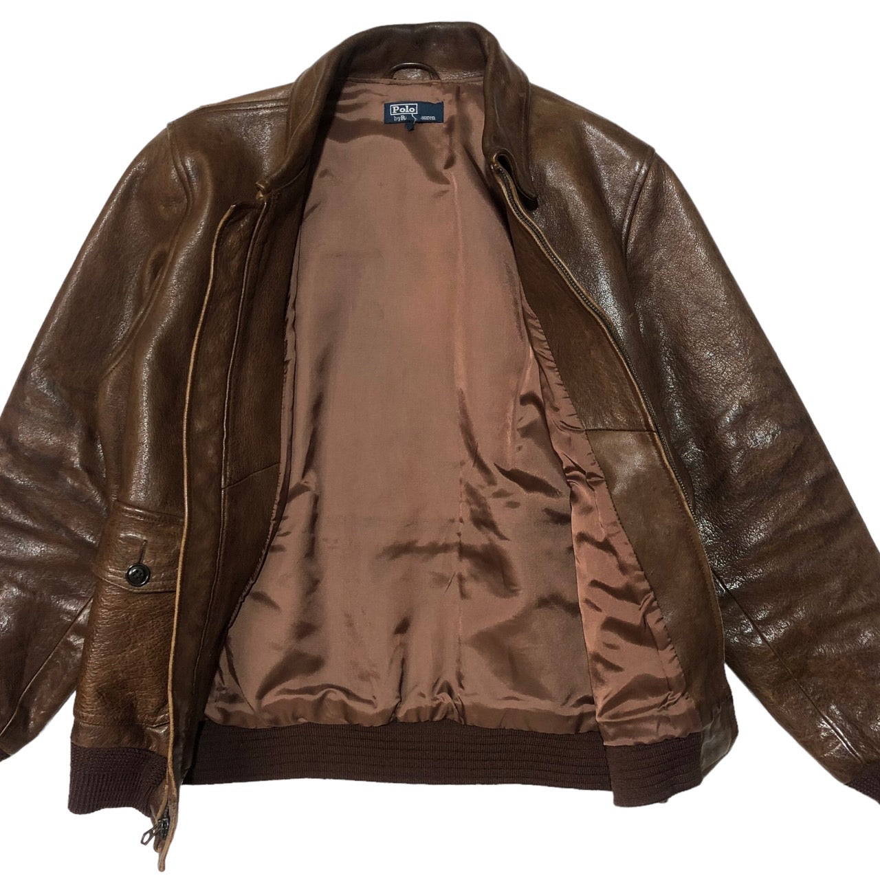 POLO RALPH LAUREN(ポロラルフローレン) A-2フライトジャケット/牛革/カウハイド/レザージャケット 3350-7621 表記無し(Mサイズ程度) ブラウン