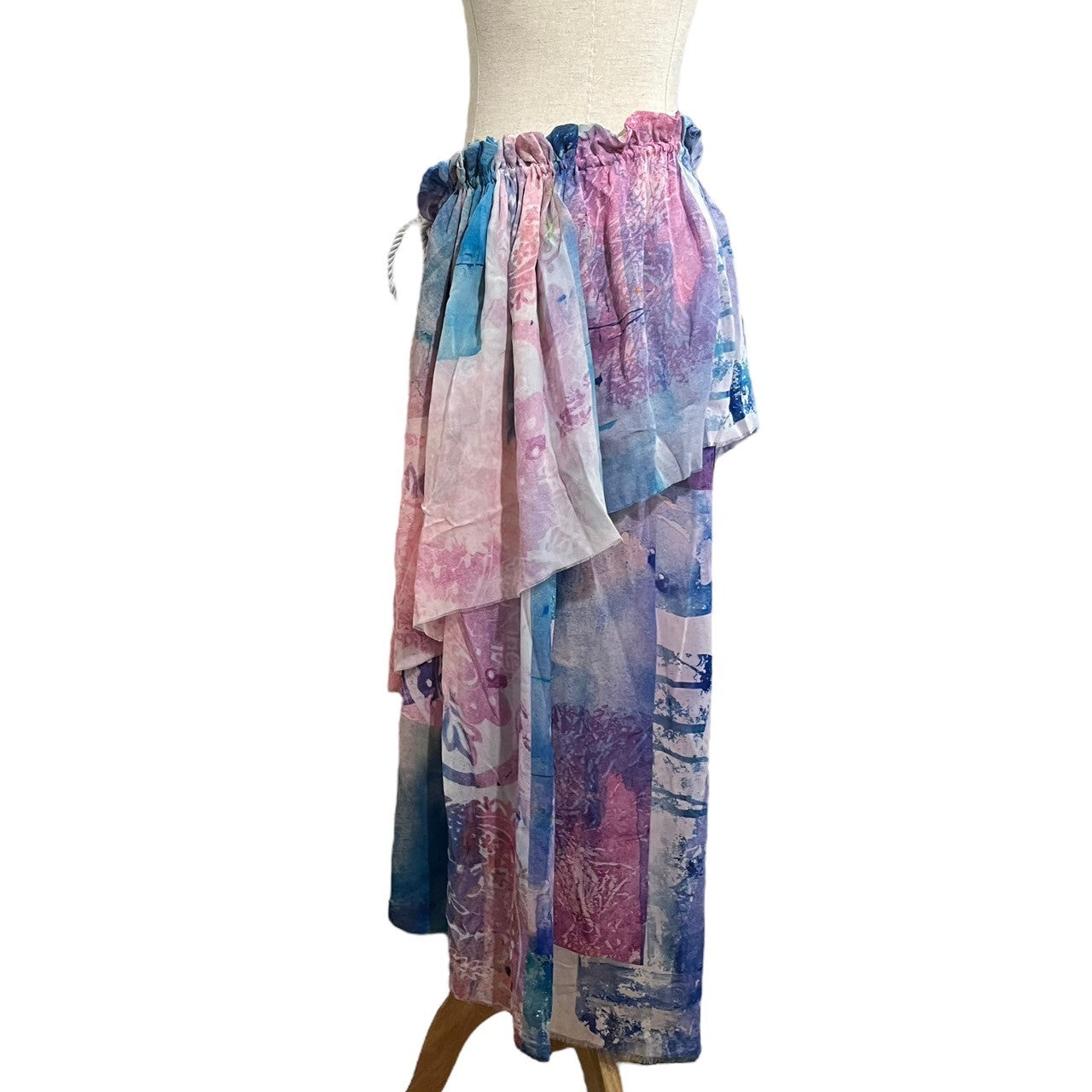 divka(ディウカ) All-silk layered drawcord skirt 総 シルク レイヤード ドローコード スカート DK03-01B-S04 2(M) マルチカラー