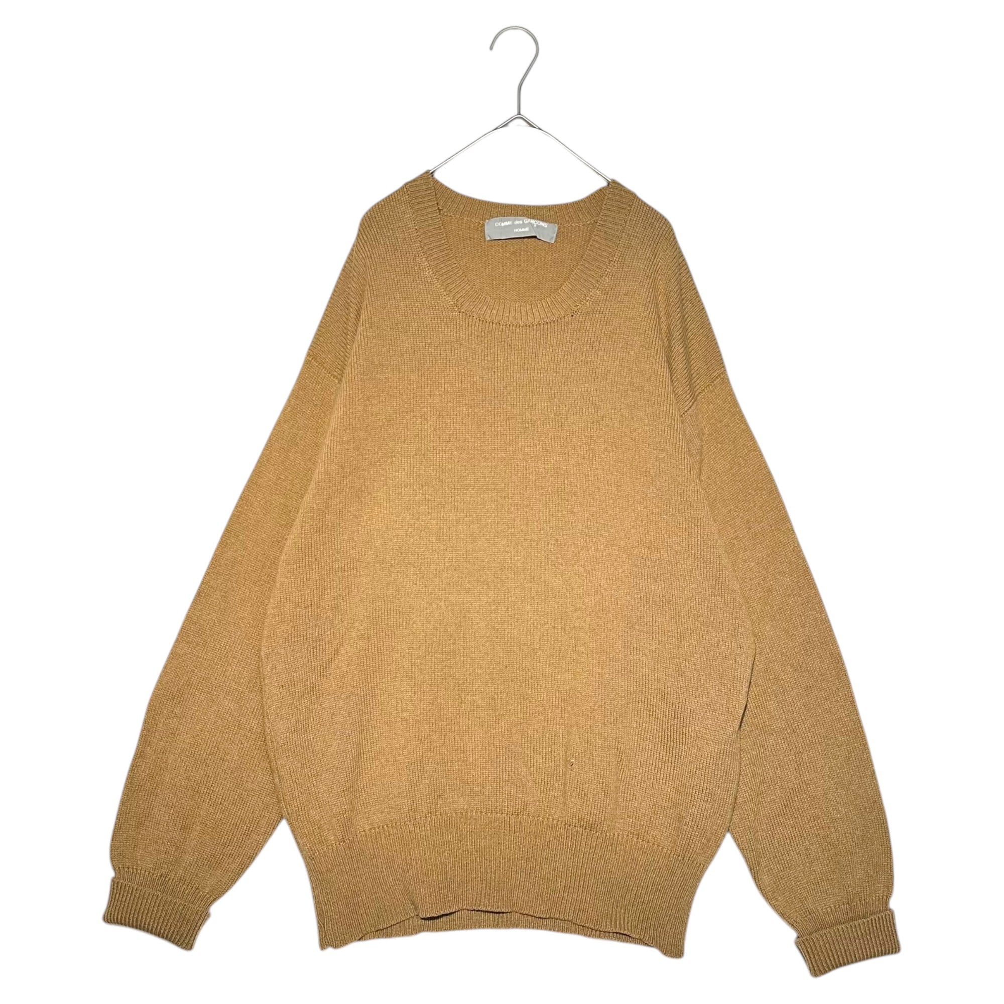 COMME des GARCONS HOMME(コムデギャルソンオム) 89's vintage camel wool pullover knit/キャメルウールプルオーバーニット/80年代/ヴィンテージ HN-080050 SIZE FREE ベージュ AD1989 本人期