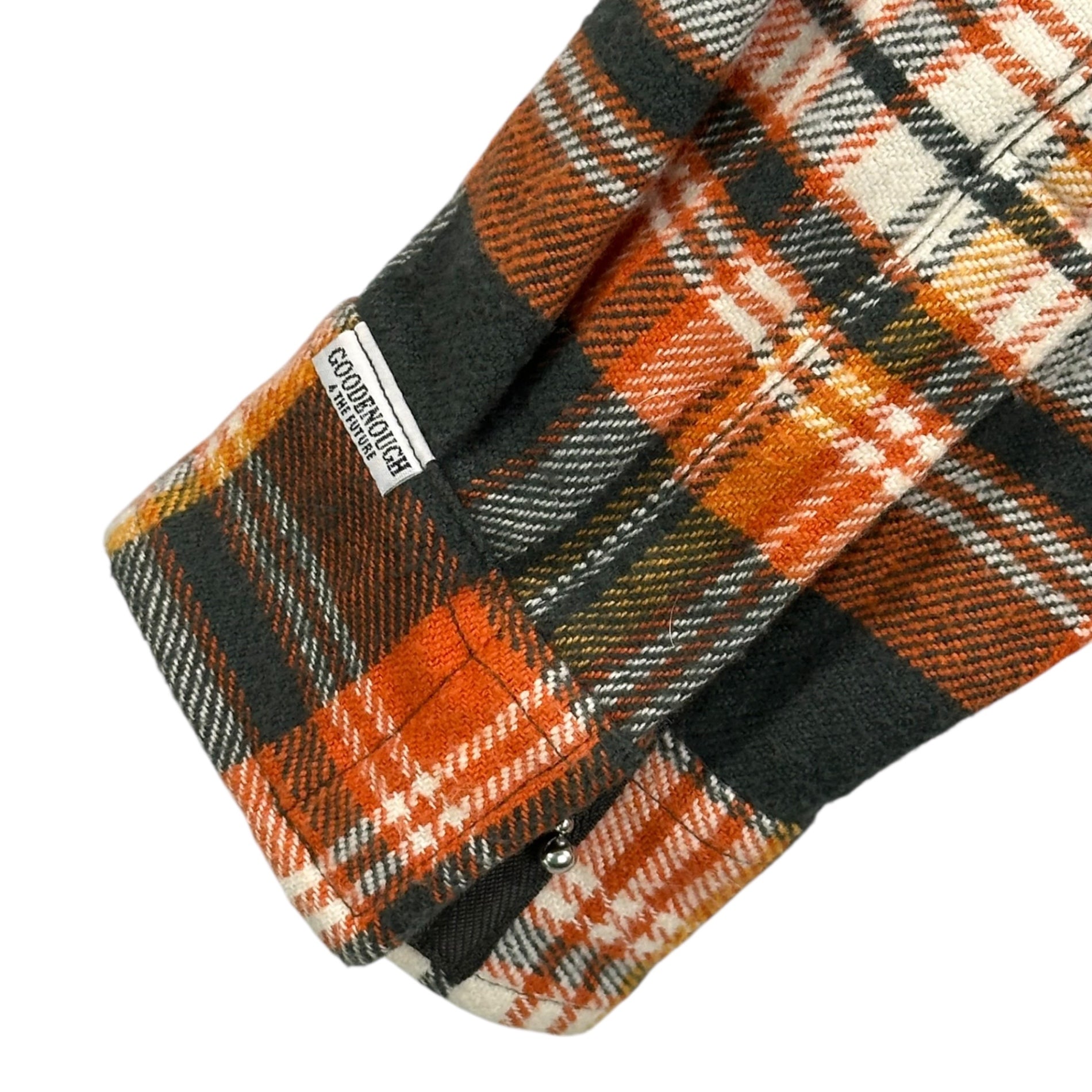 GOODENOUGH(グッドイナフ) Logo Stitch Heavy Cotton Flannel Shirt ロゴ ステッチ ヘビー コットン ネルシャツ GE-113026 3(L程度) オレンジ 復刻アイテム