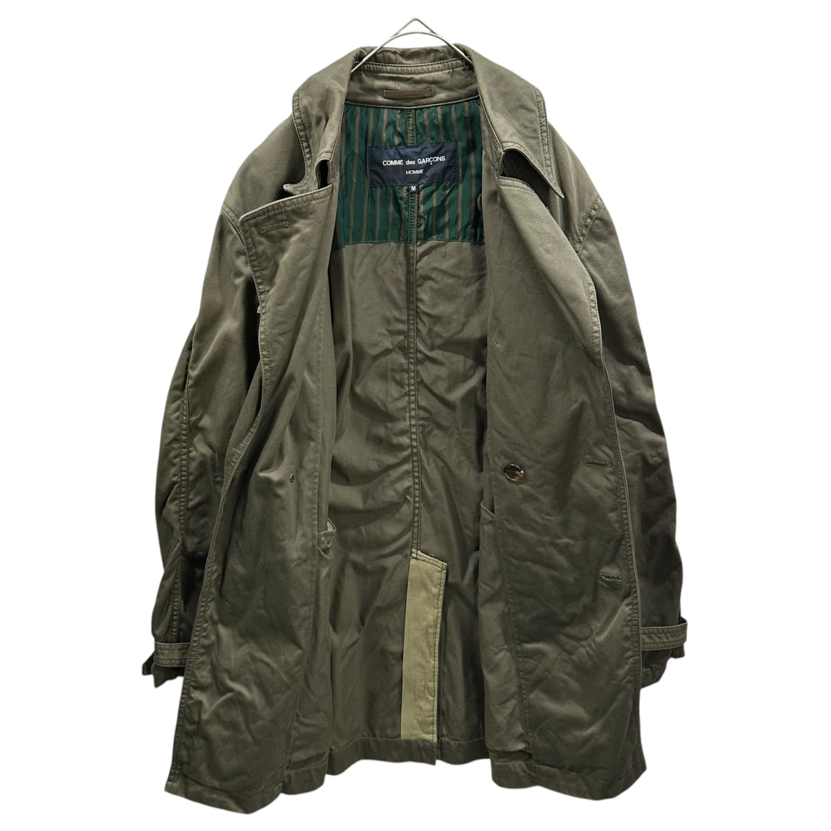 COMME des GARCONS HOMME(コムデギャルソンオム) 2004AW Trench coat トレンチ コート HN-C002 M オリーブ AD2004