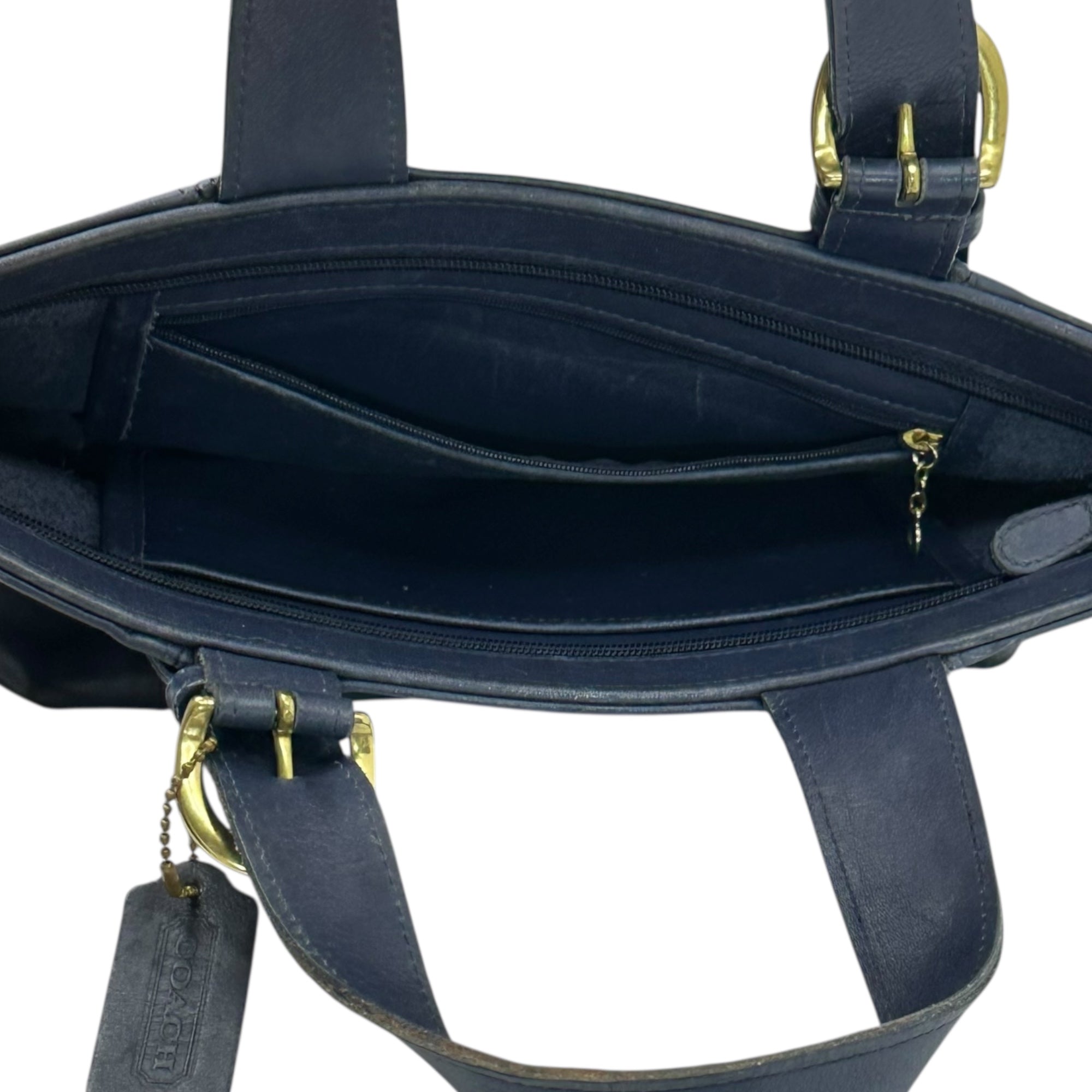 OLD COACH(オールドコーチ) Leather Mini Tote Bag レザー ミニ トート バッグ 4133 ネイビー ハンド