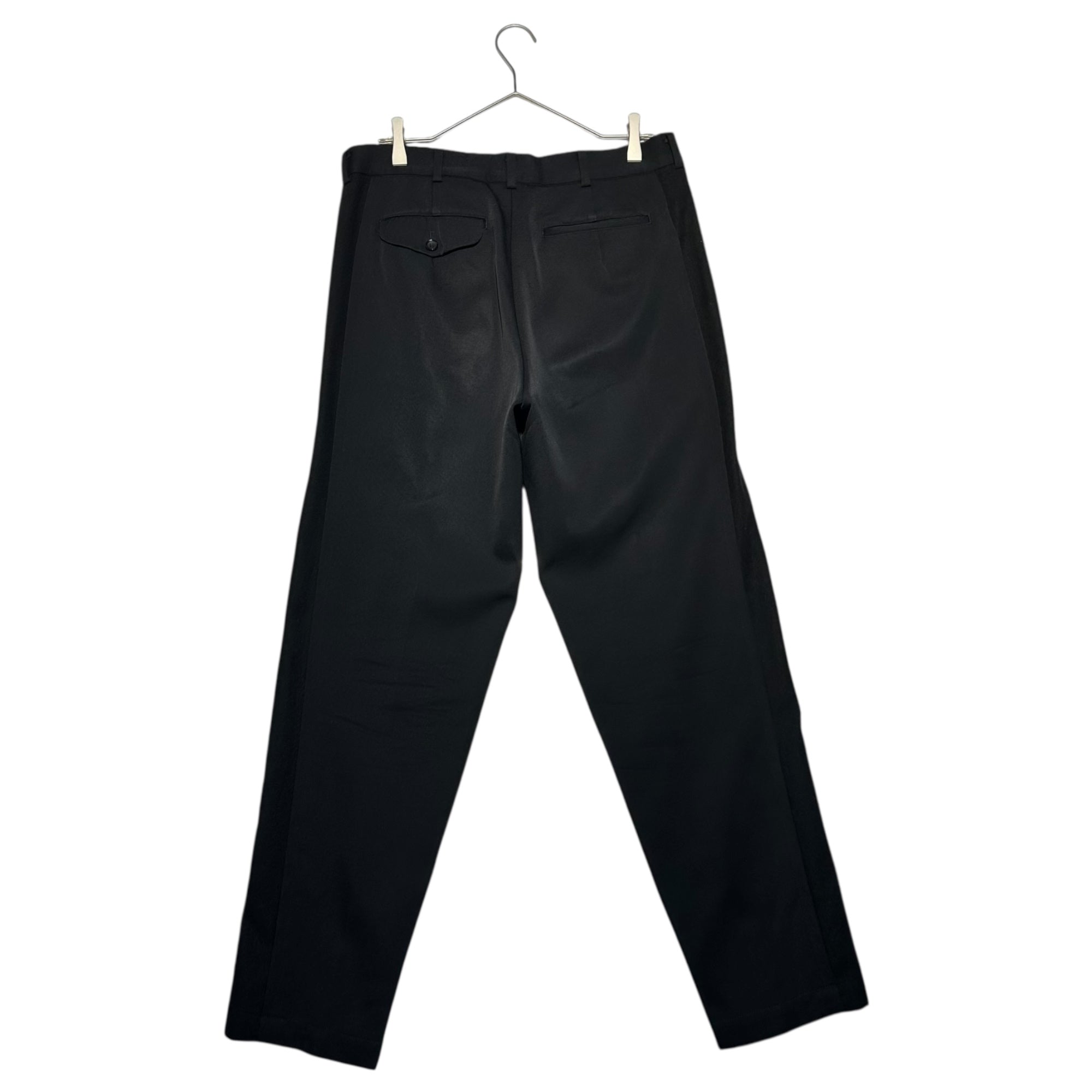 COMME des GARCONS HOMME PLUS(コムデギャルソンオムプリュス) 01AW Wool gabardine sideline slacks ウールギャバジン サイドライン スラックス PC-P077 L ブラック 異素材 パンツ