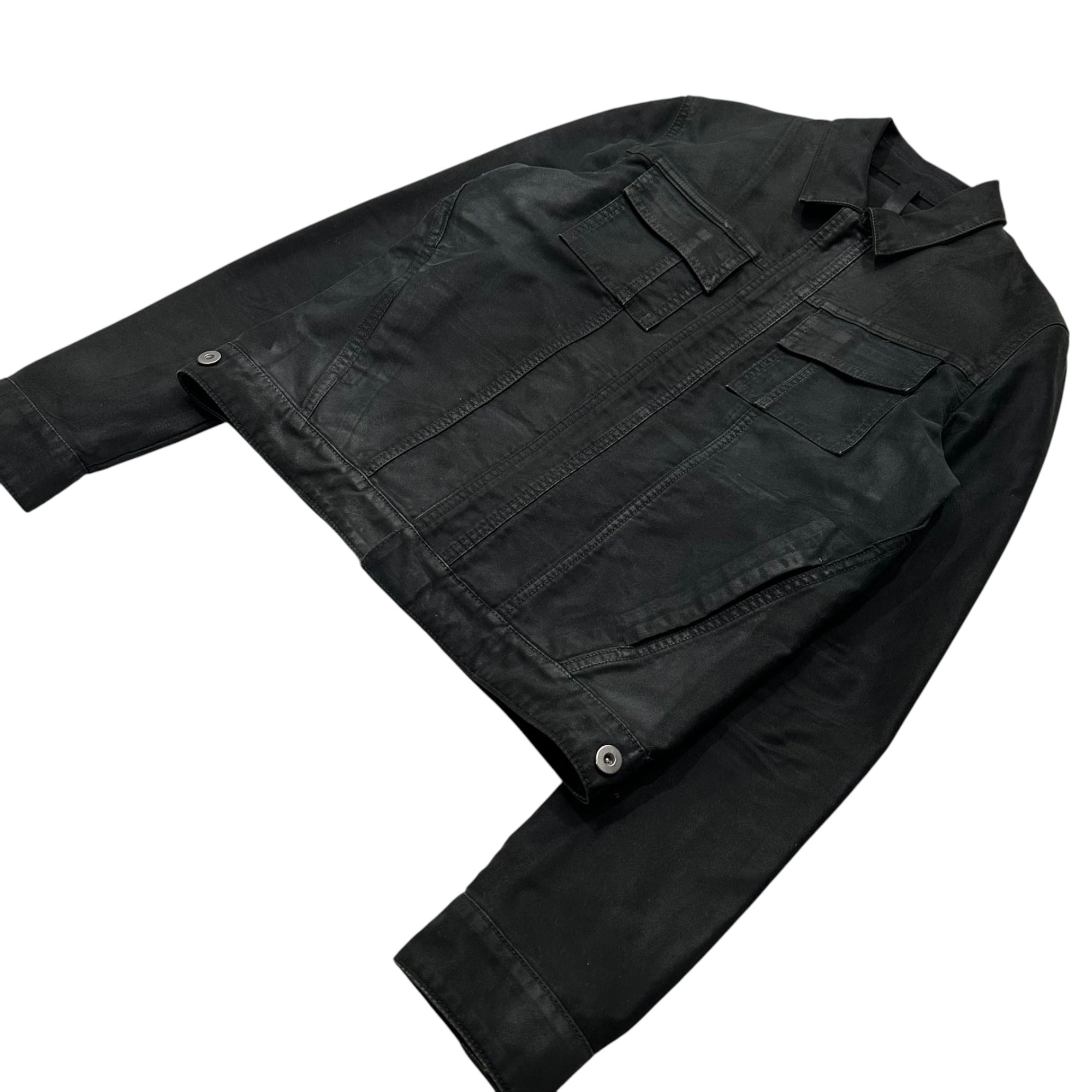 BALENCIAGA(バレンシアガ) 10AW Coated Cotton Trucker Jacket ニコラ期 2ポケット コーティング トラッカー ジャケット 244799 48 ブラック