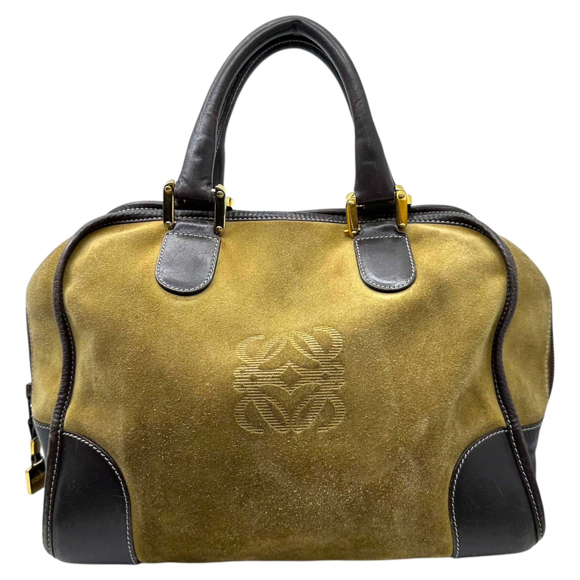 LOEWE(ロエベ) Anagram logo suede leather hand bag アナグラムロゴ スウェード レザー ハンド バッグ ブラウン OLD ミニ ボストン
