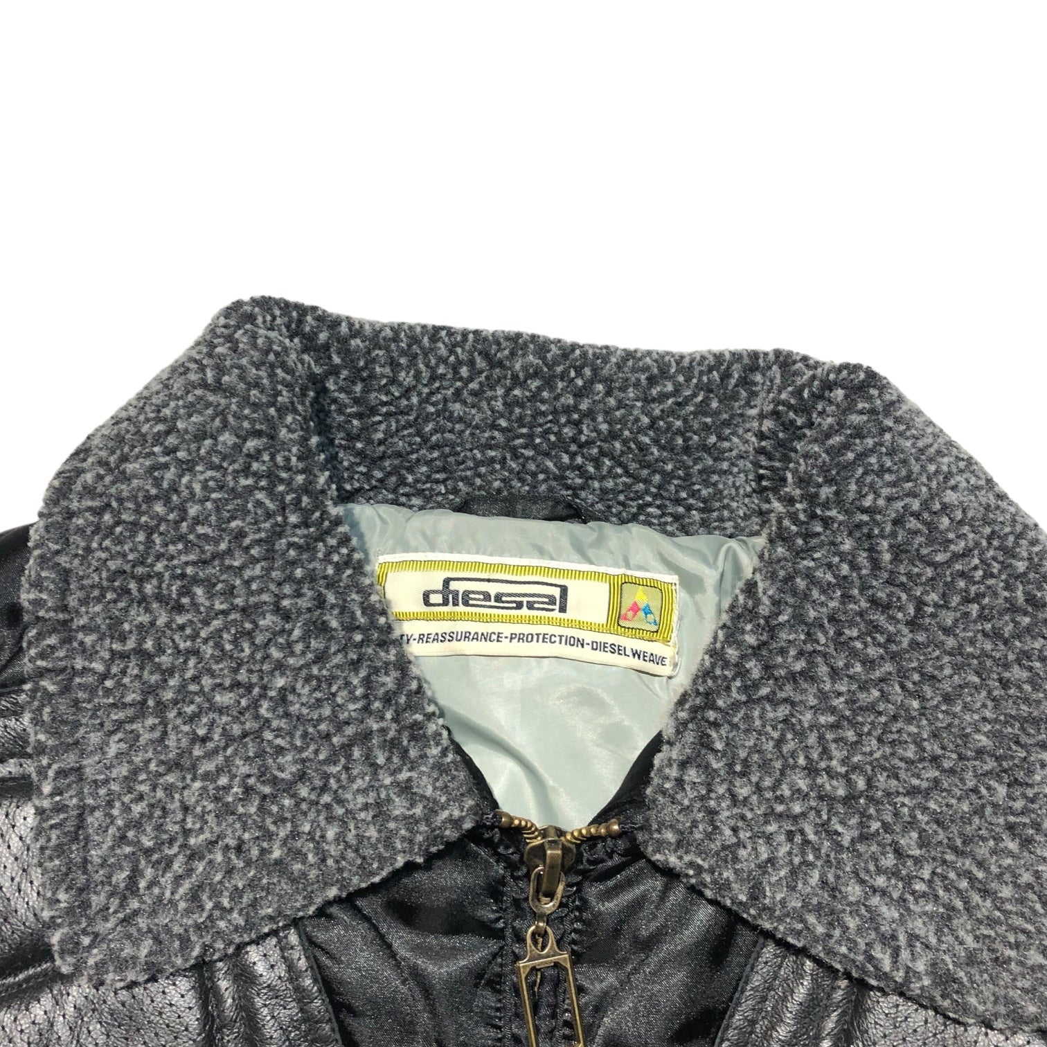 DIESEL(ディーゼル) 90's quilted racing jacket キルティング レーシング ジャケット L ブラック 90年代 レザー ボア 中綿 Y2K 00s