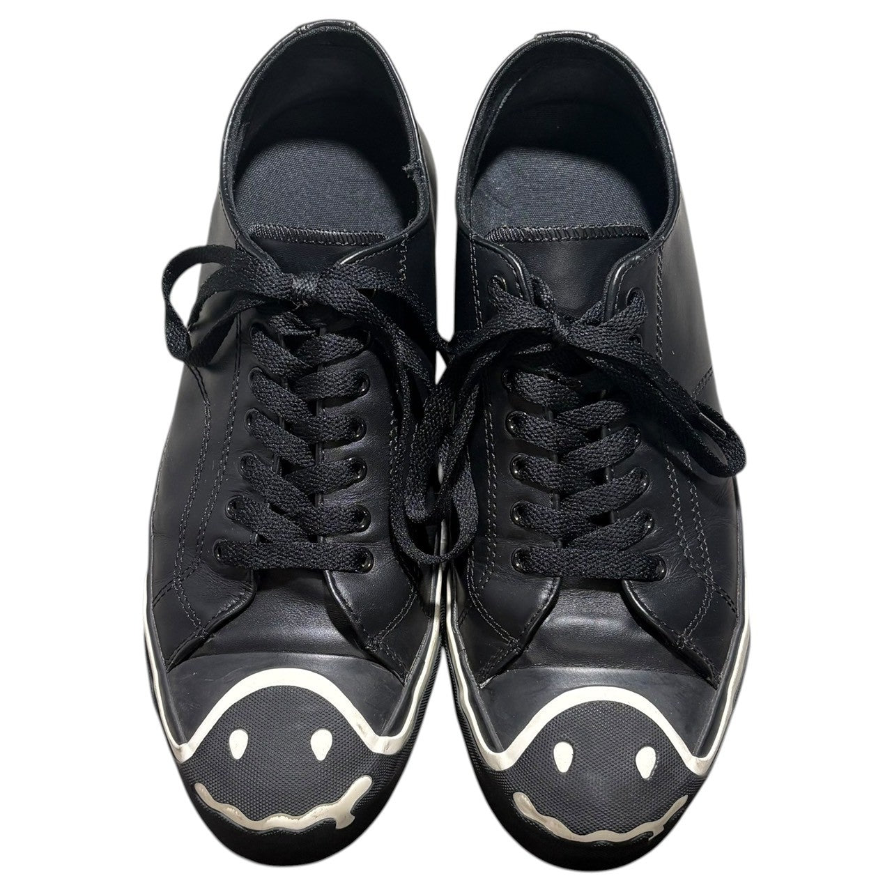 LAD MUSICIAN(ラッドミュージシャン) “Nihi-kun” Toe-Cap Leather Sneakers 「ニヒくん」トゥキャップ レザー スニーカー 2222-909 42(25.5~26.0cm程度) ブラック