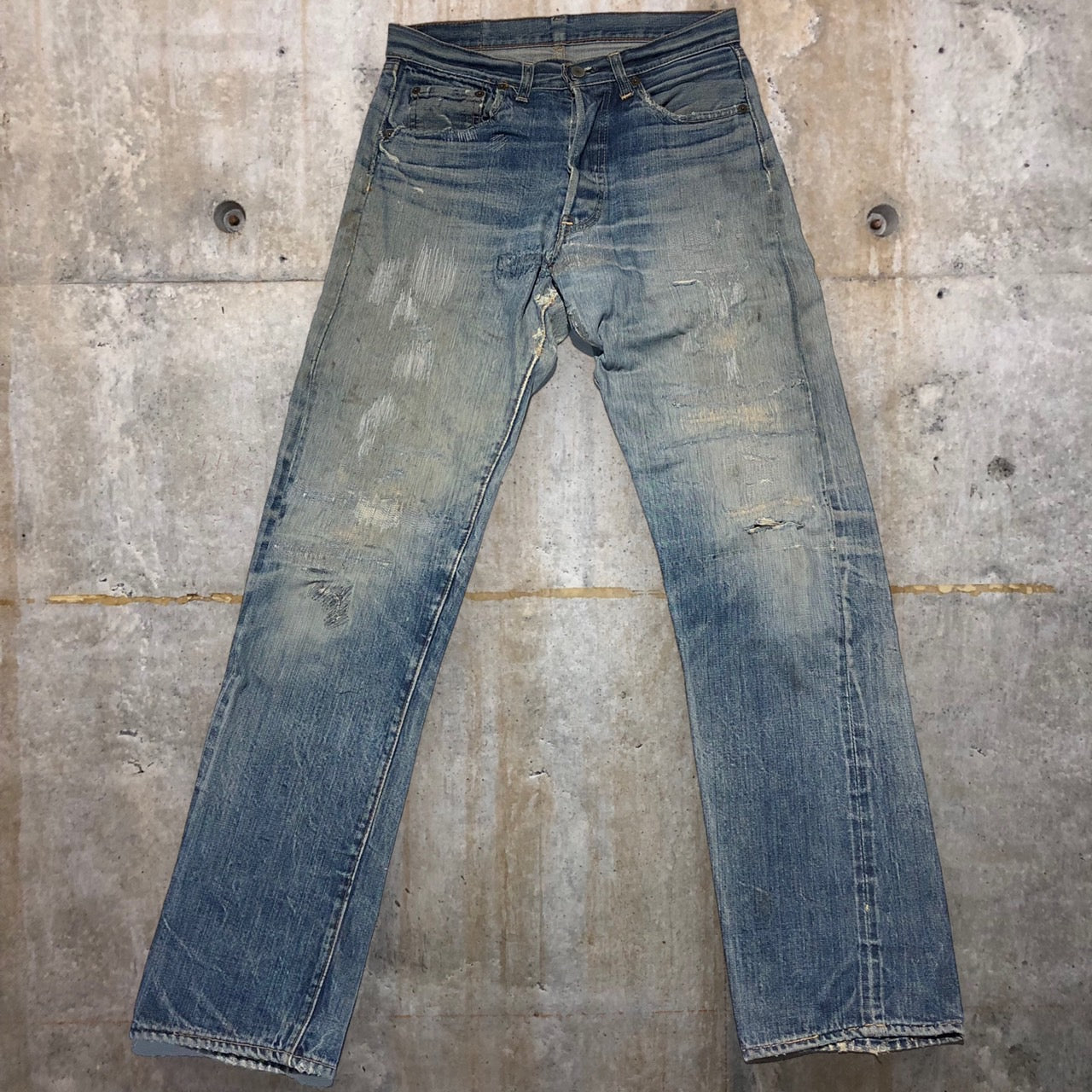 Levi's(リーバイス) 501 66前期クラッシュリペア加工デニムパンツ 表記なし(W29~30程度) ブルー