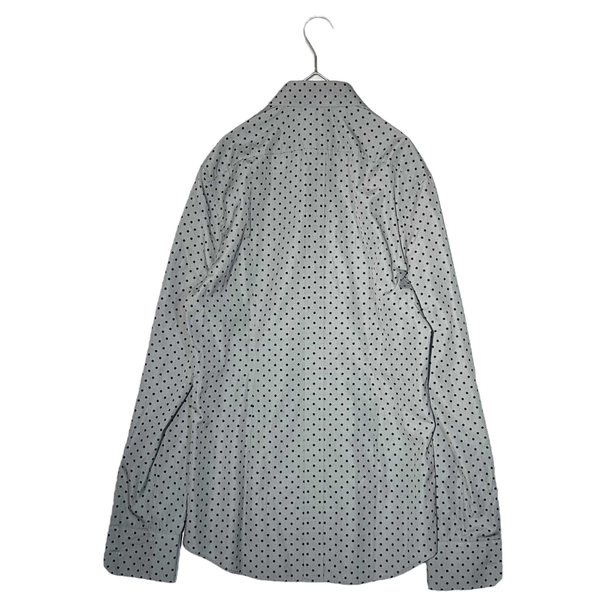 DOLCE&GABBANA(ドルチェ&ガッバーナドルガバ) GOLD Dot pattern L/S shirt ドット柄 長袖 シャツ G5CP0T FS5Q7 39 15 1/2(M程度) グレー×ブラック