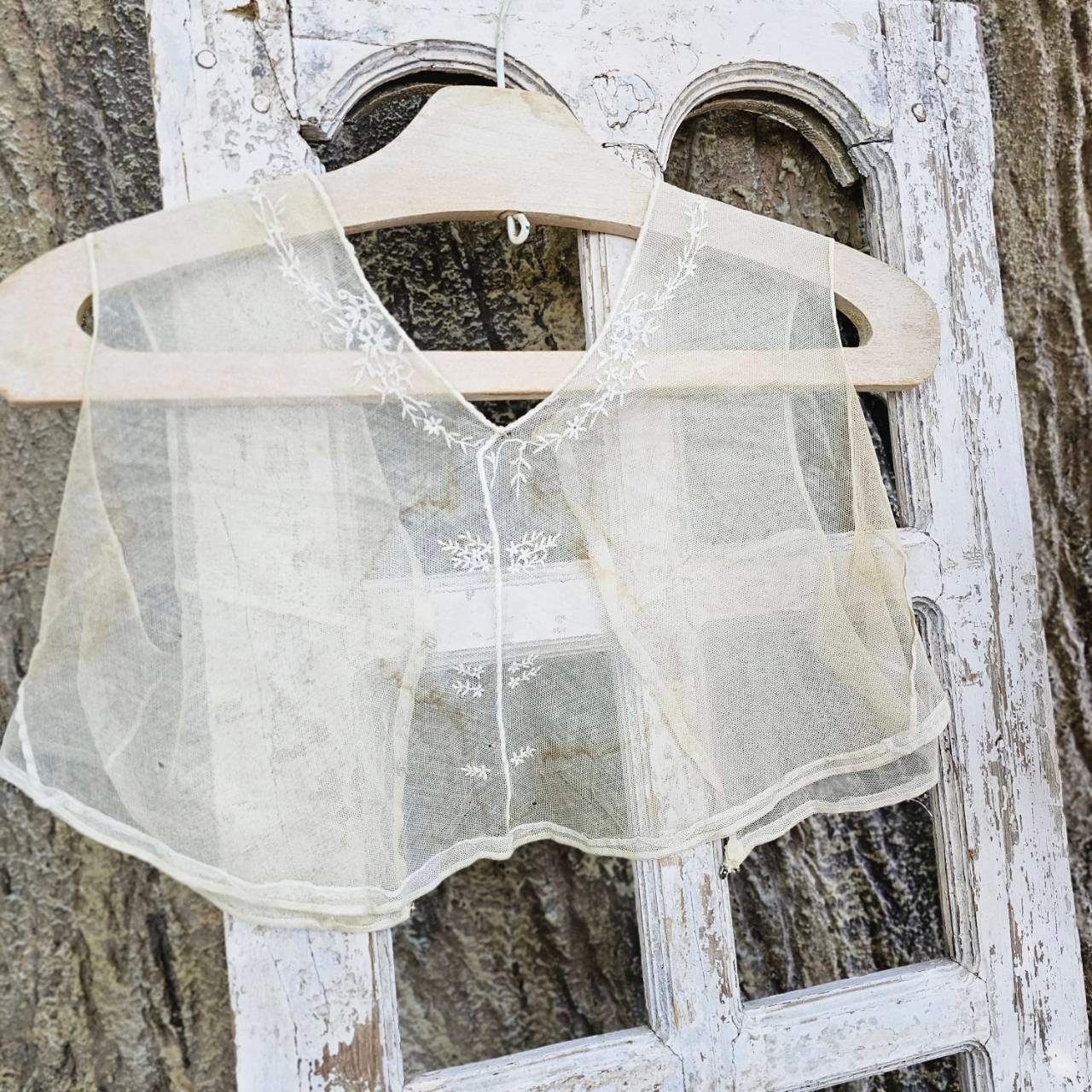 Euro antique(ヨーロッパアンティーク) 20~'s tulle mini vest チュール ミニ ベスト FREE ベージュ