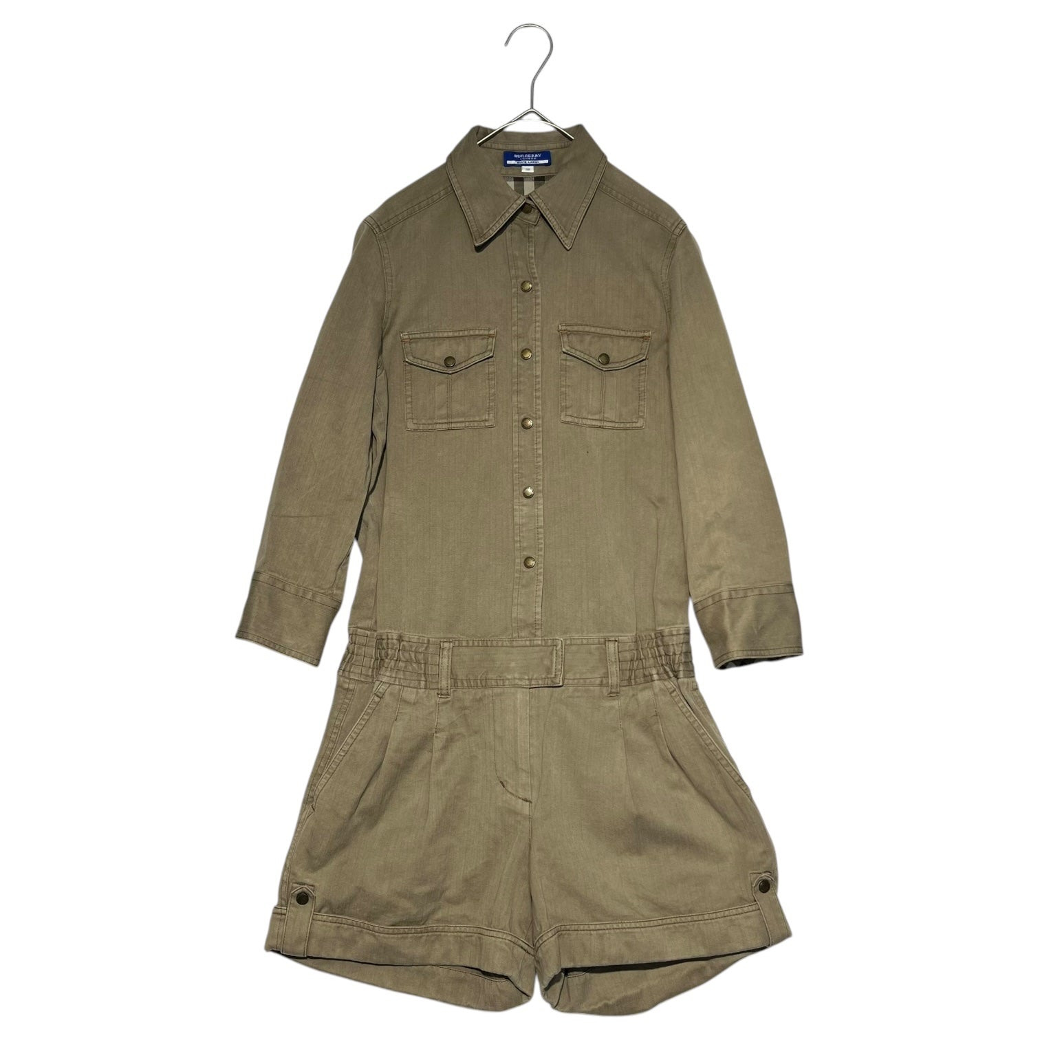 BURBERRY BLUE LABEL(バーバリーブルーレーベル) ライニング ノバチェック ショートパンツ オールインワン FM505-105-70 38(M程度) ベージュ サロペット
