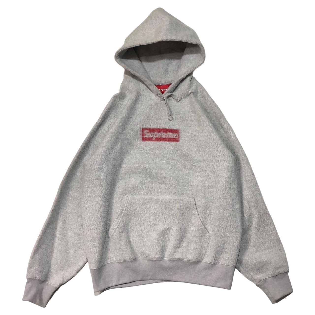 SUPREME(シュプリーム) 23SS Inside Out Box Logo Hooded Sweatshirt ボックスロゴ フーディー スウェット パーカー 起毛 インサイドアウト M グレー×レッド Heather Grey