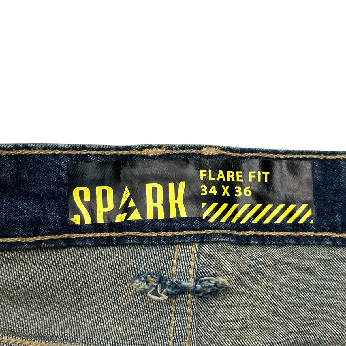 SPARK(スパーク) Distressed Flare Denim Pants ダメージ加工 フレア デニム パンツ 34×36 インディゴ