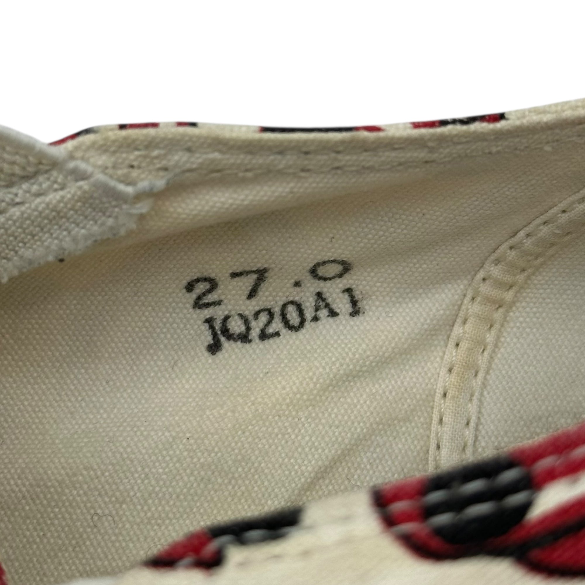 COMME des GARCONS HOMME PLUS(コムデギャルソンオムプリュス) 06SS Rolling Stones Lips & Tongue Print Slip-Ons ローリング ストーンズ リップ&タン ドット プリント スリッポン JQ20A1 27.0cm アイボリー×レッド スニーカー コラボ