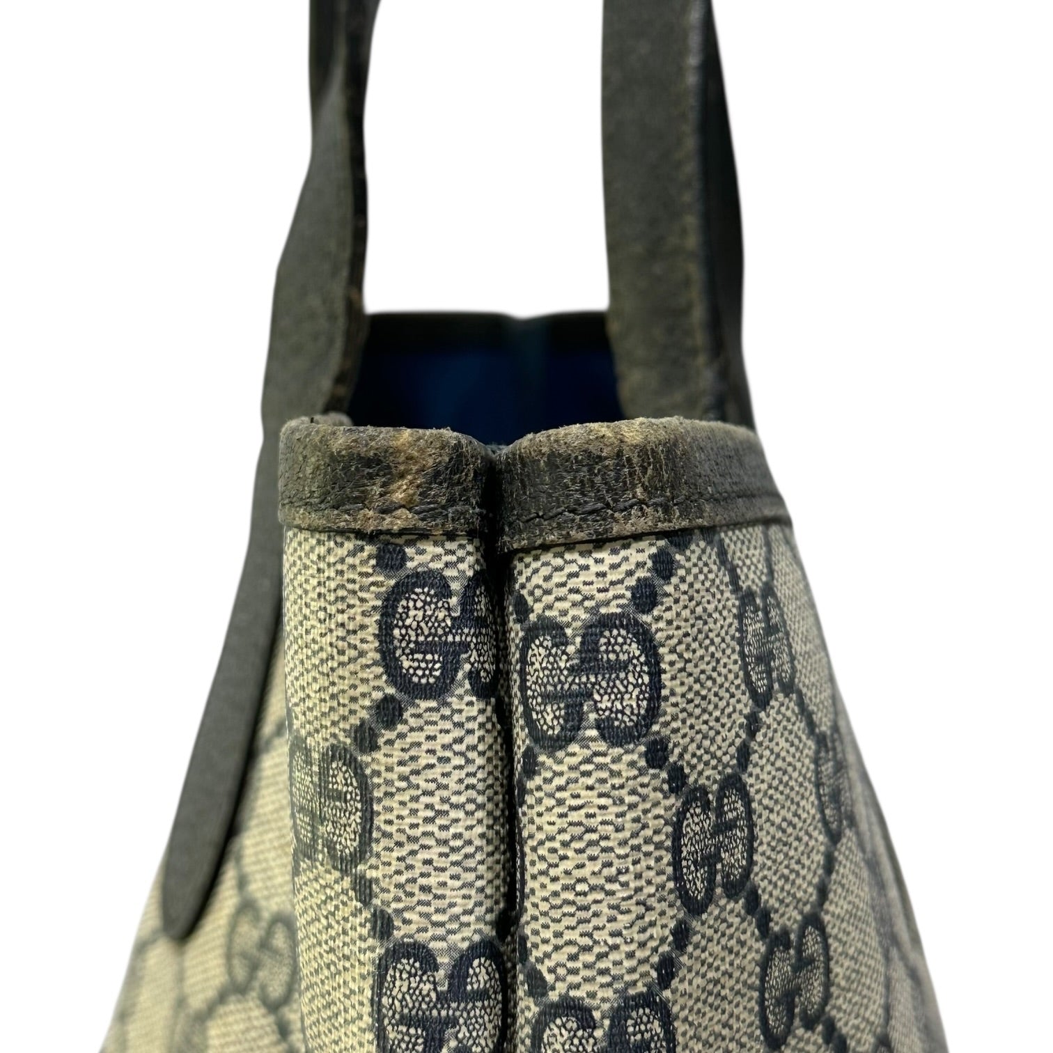 GUCCI(グッチ) OLD GG Sherry Line Tote Bag GG シェリーライン トート バッグ 002.904.0131 グレー×ネイビー ヴィンテージ
