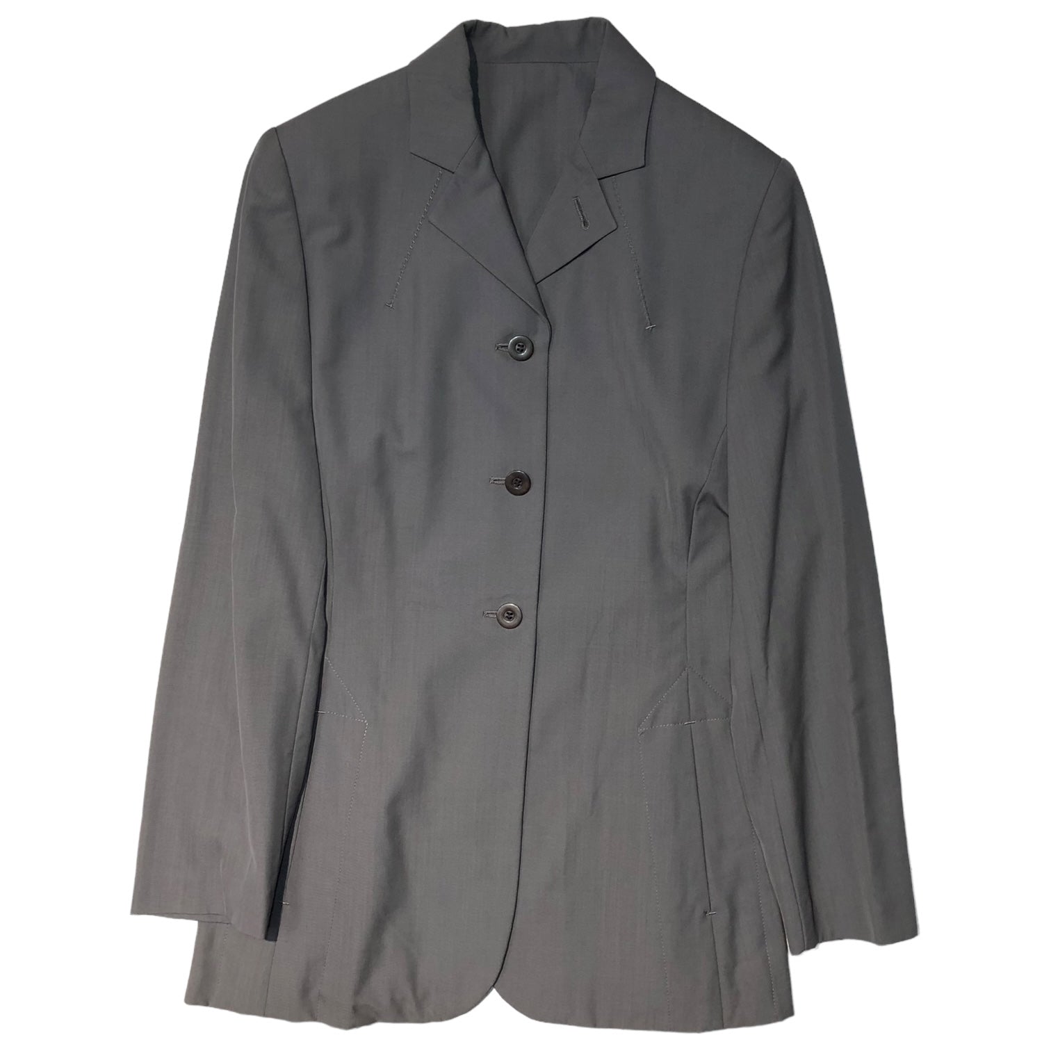 Jean Paul GAULTIER FEMME(ジャンポールゴルチエファム) 90’s 3B jacket design setup 3Bジャケット デザイン セットアップ 40(L程度) グレー スラックス テーラード スーツ