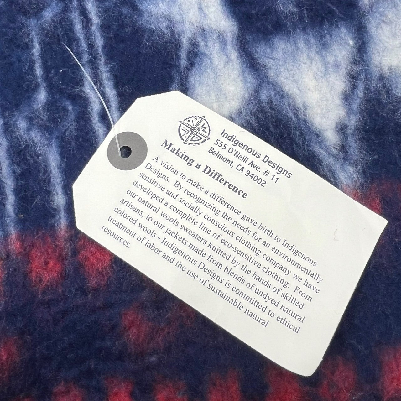 INDIGENOUS DESIGNS(インディアンデザインズ) Ecuadorian made Indian wool felt jacket エクアドル製 インディアン ウール フェルト ジャケット L ネイビー 環境保護 オーガニック サスティナブル