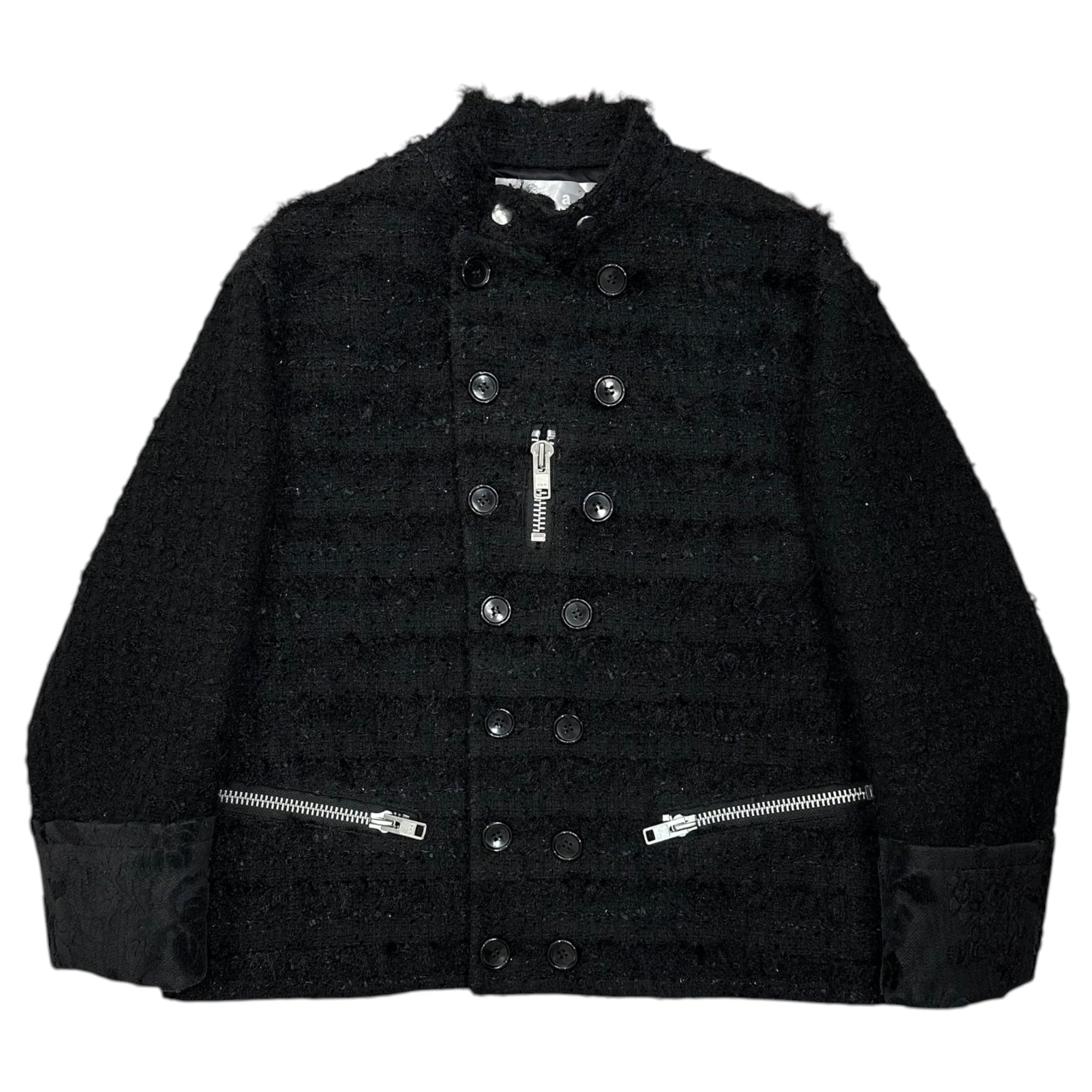 TAO(タオ) 23AW Double-Breasted Tweed Jacket ダブル ブレスト ツイード ジャケット TL-J002 ブラック AD2023 コムデギャルソン