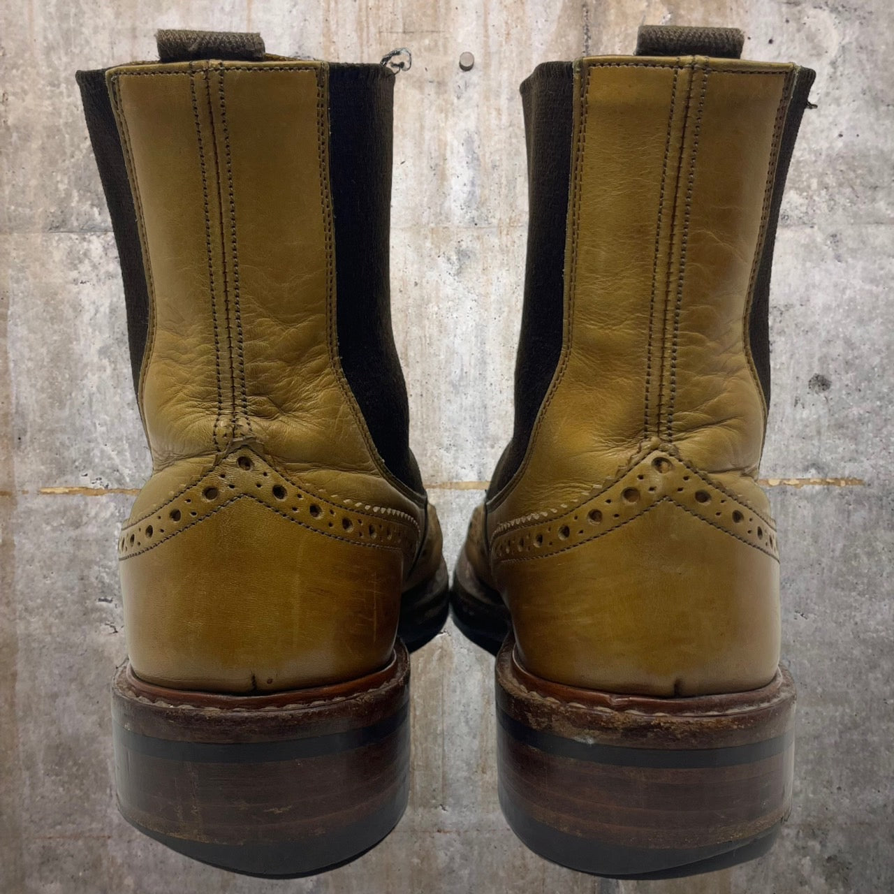 Tricker's(トリッカーズ) サイドゴアウィングチップブーツ 901866 6 1/2(25.5cm程度) ベージュ