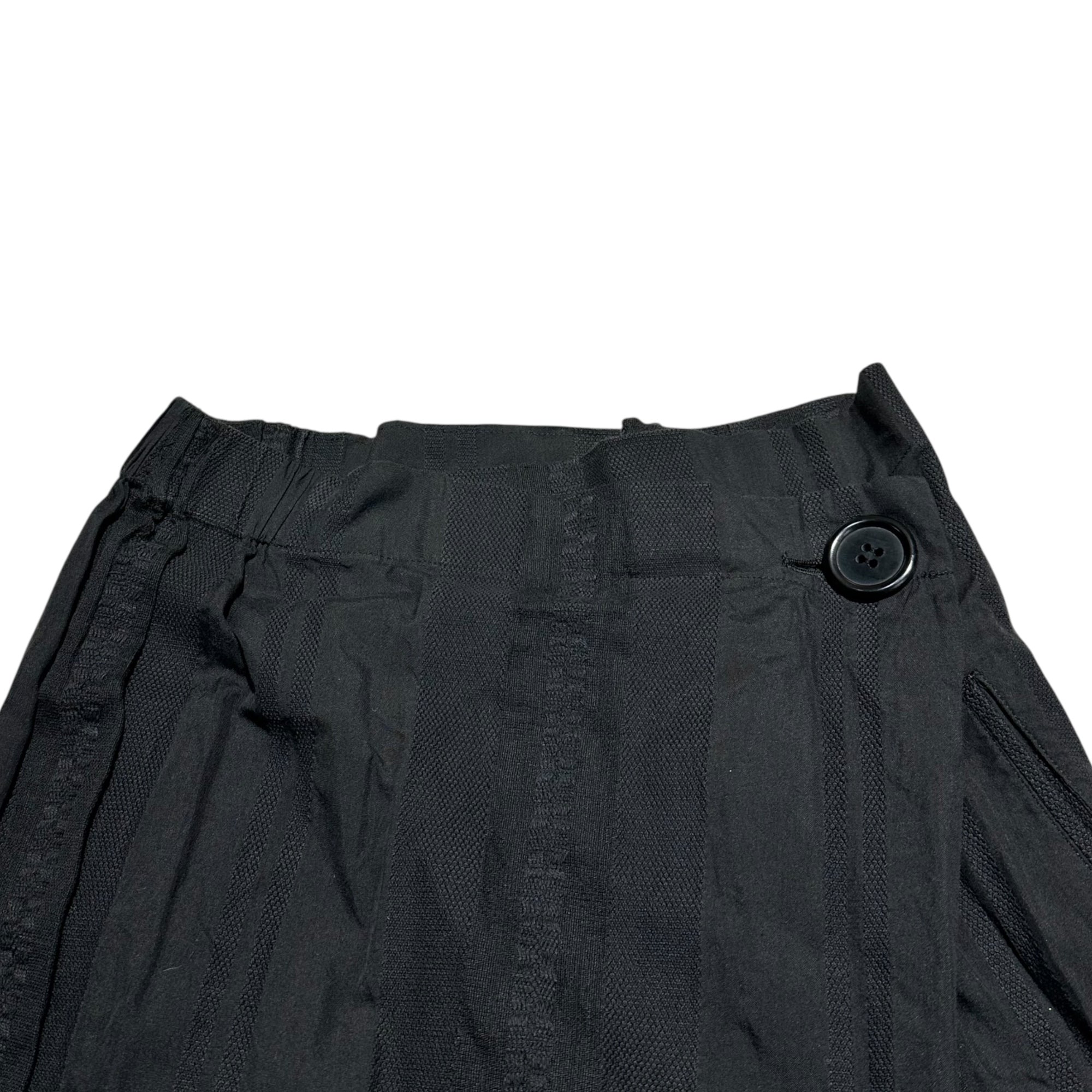 YOHJI YAMAMOTO+NOIR(ヨウジヤマモトプリュスノアール) Striped woven long tight skirt ストライプ 織り ロング タイト スカート NE-S18-006 3(L程度) ブラック