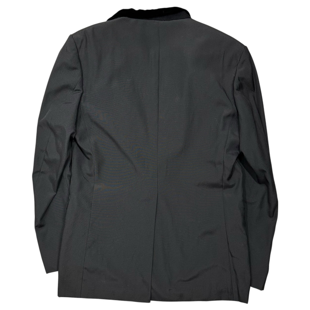COMME des GARCONS HOMME PLUS(コムデギャルソンオムプリュス) 2005AW Mesh-Lined Striped Panel Velvet-Trimmed Tuxedo Jacket Pants Set 裏地メッシュ ストライプ切替 ベロアテープ タキシード ジャケット パンツ セットアップ スーツ JKT:PP-J060 BOTTOMS:PP-P046 M ブラック AD2005 裏返し着用可能 スポーツテーラリング期