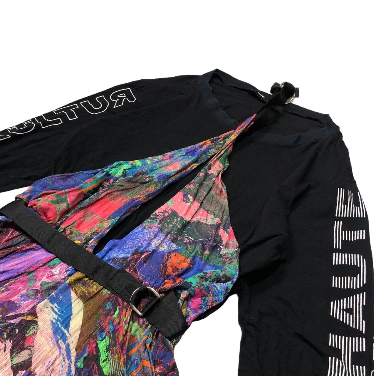 DIESEL(ディーゼル) docking dress ドッキング ロング ワンピース ブラック×マルチカラー