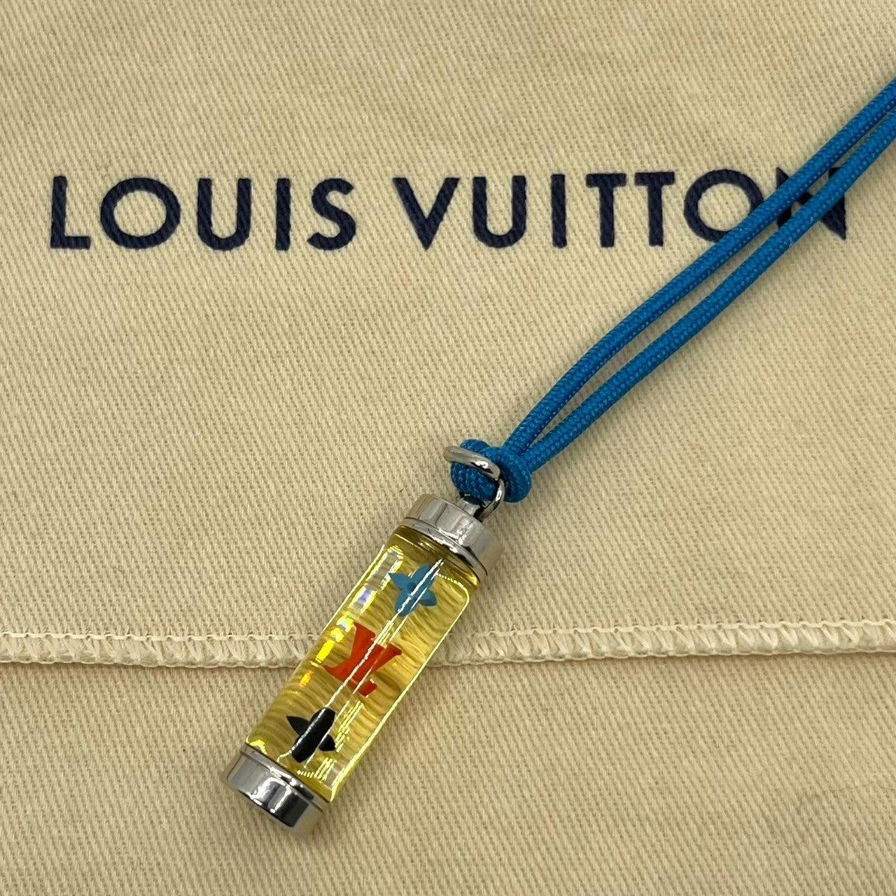 LOUIS VUITTON(ルイヴィトン) コリエ LV インクルージョン ネックレス M69454 シルバー×スカイブルー DP0220