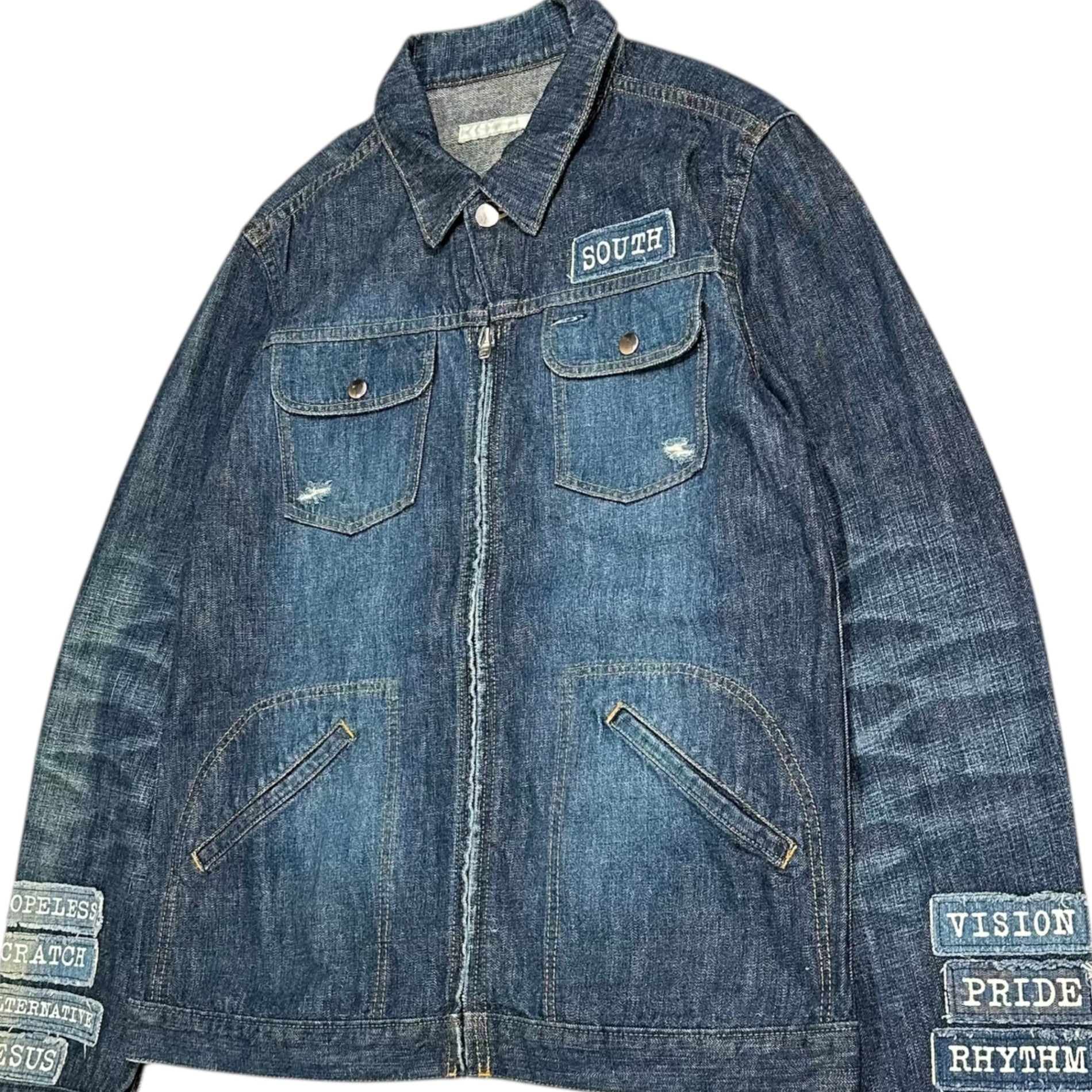 NUMBER (N)INE(ナンバーナイン) 02SS Modern Age Crash Message Denim Jacket モダンエイジ期 クラッシュ メッセージ デニム ジャケット 4(L) インディゴ 宮下貴裕 本人期