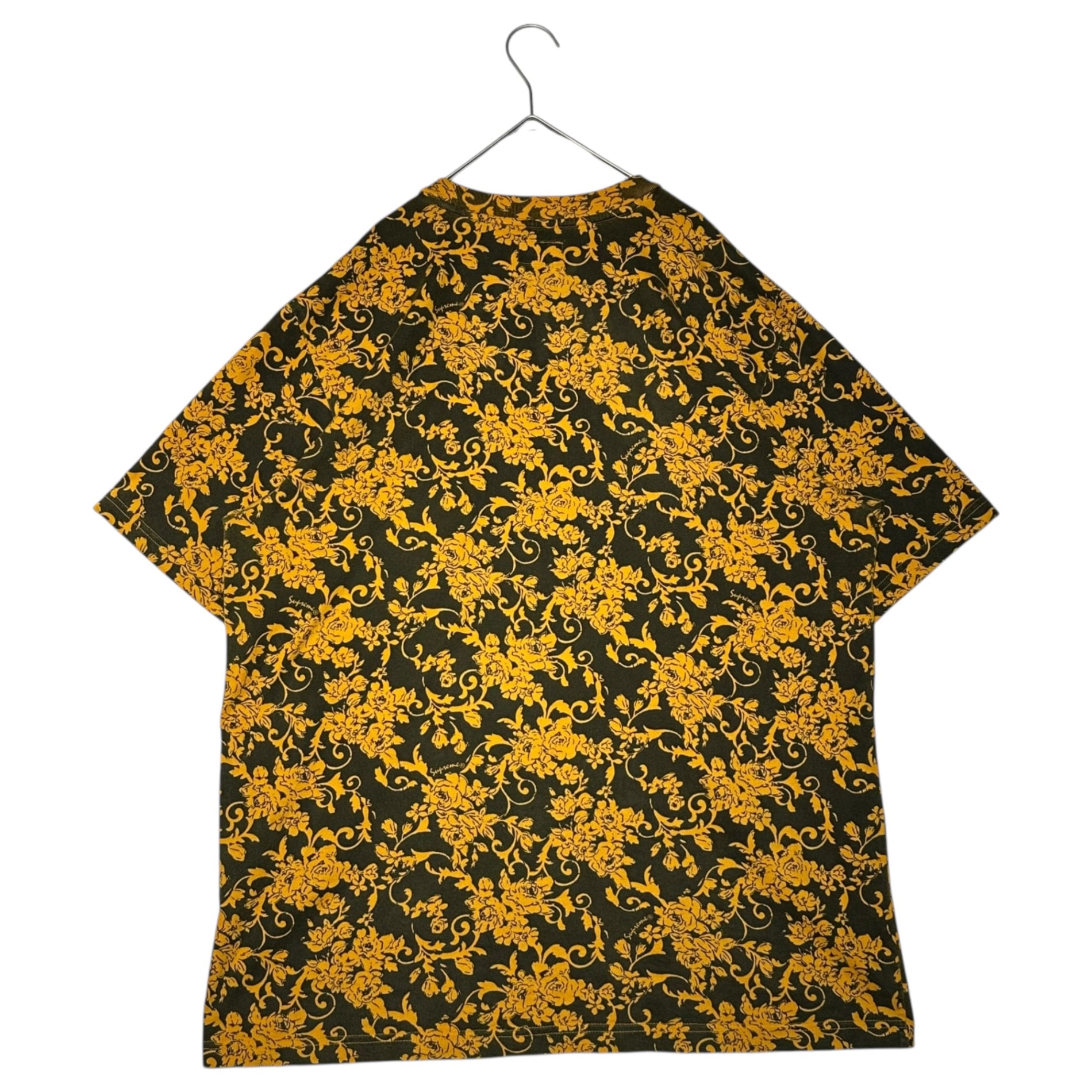 SUPREME(シュプリーム) 20SS Supreme Small Box Tee Black Floral スモール ボックスロゴ Tシャツ ブラック フローラル L イエロー×ブラック