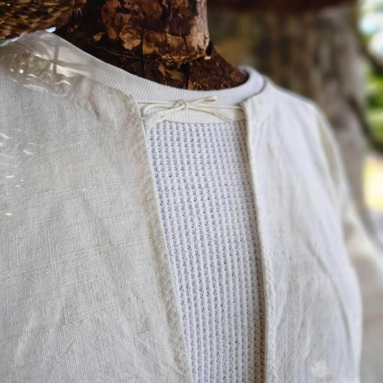 VINTAGE(ヴィンテージ) 60's Healthknit thermal shirt underwear コットン サーマルロングスリーブシャツ アンダーウェア L(42~44) ホワイト