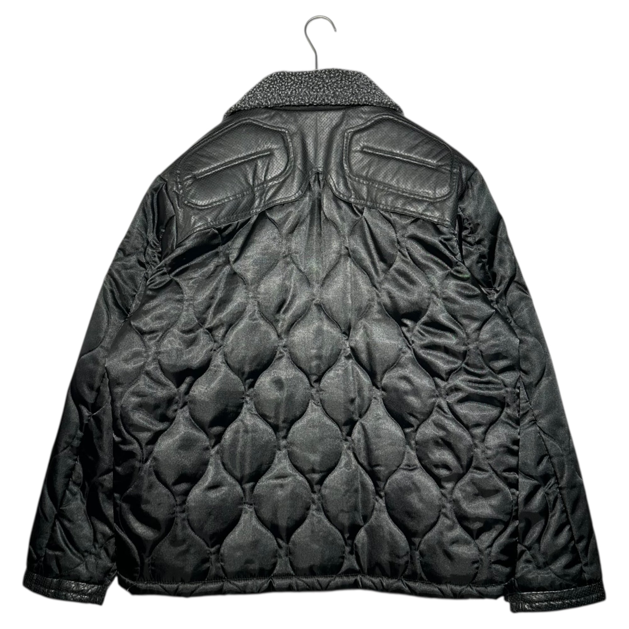 DIESEL(ディーゼル) 90's quilted racing jacket キルティング レーシング ジャケット L ブラック 90年代 レザー ボア 中綿 Y2K 00s