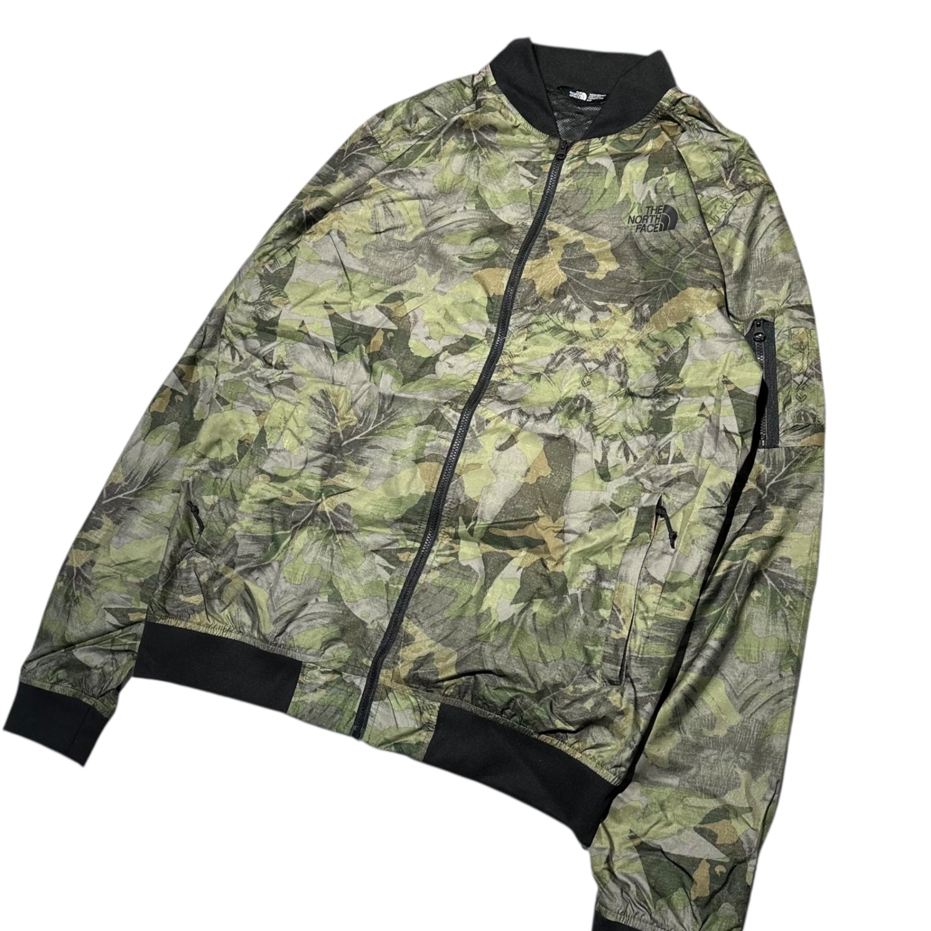 THE NORTH FACE(ノースフェイス) Camouflage Bomber Jacket カモフラ ボンバー ジャケット NF0A3MHM S グリーン×ブラック ブルゾン