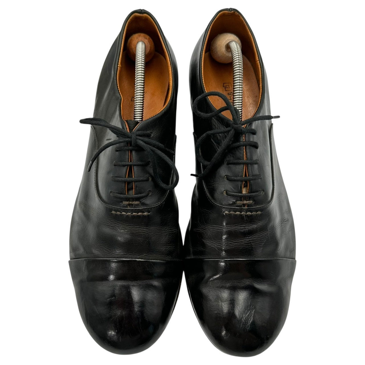 凸&凹(デコアンドボコ) Cap-toe leather shoes キャップトゥ レザー シューズ 26cm ブラック 革靴 ストレート
