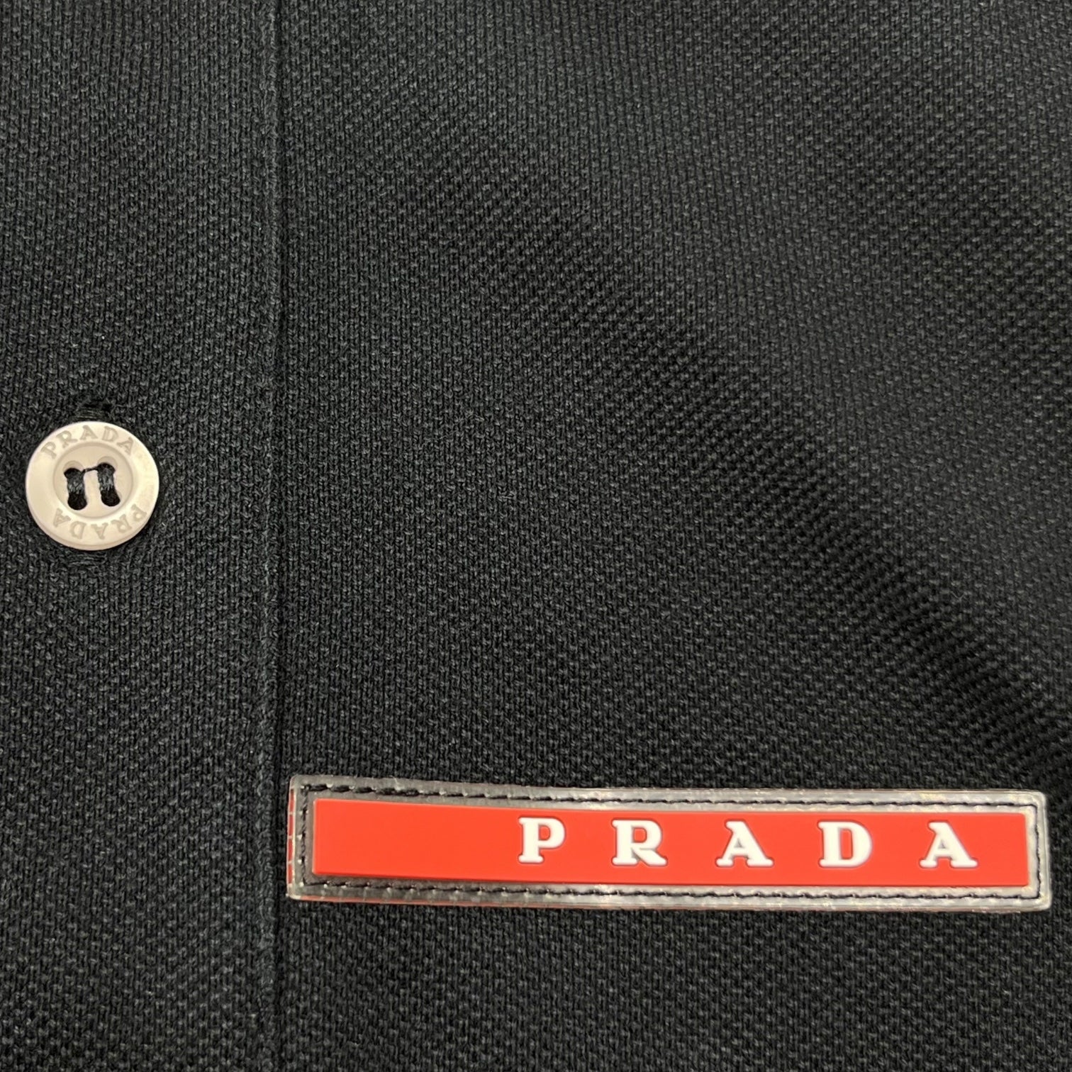 PRADA(プラダ) "PRADA SPORT" logo polo shirt プラダ スポーツ ロゴ ポロシャツ SJJ8887 S ブラック
