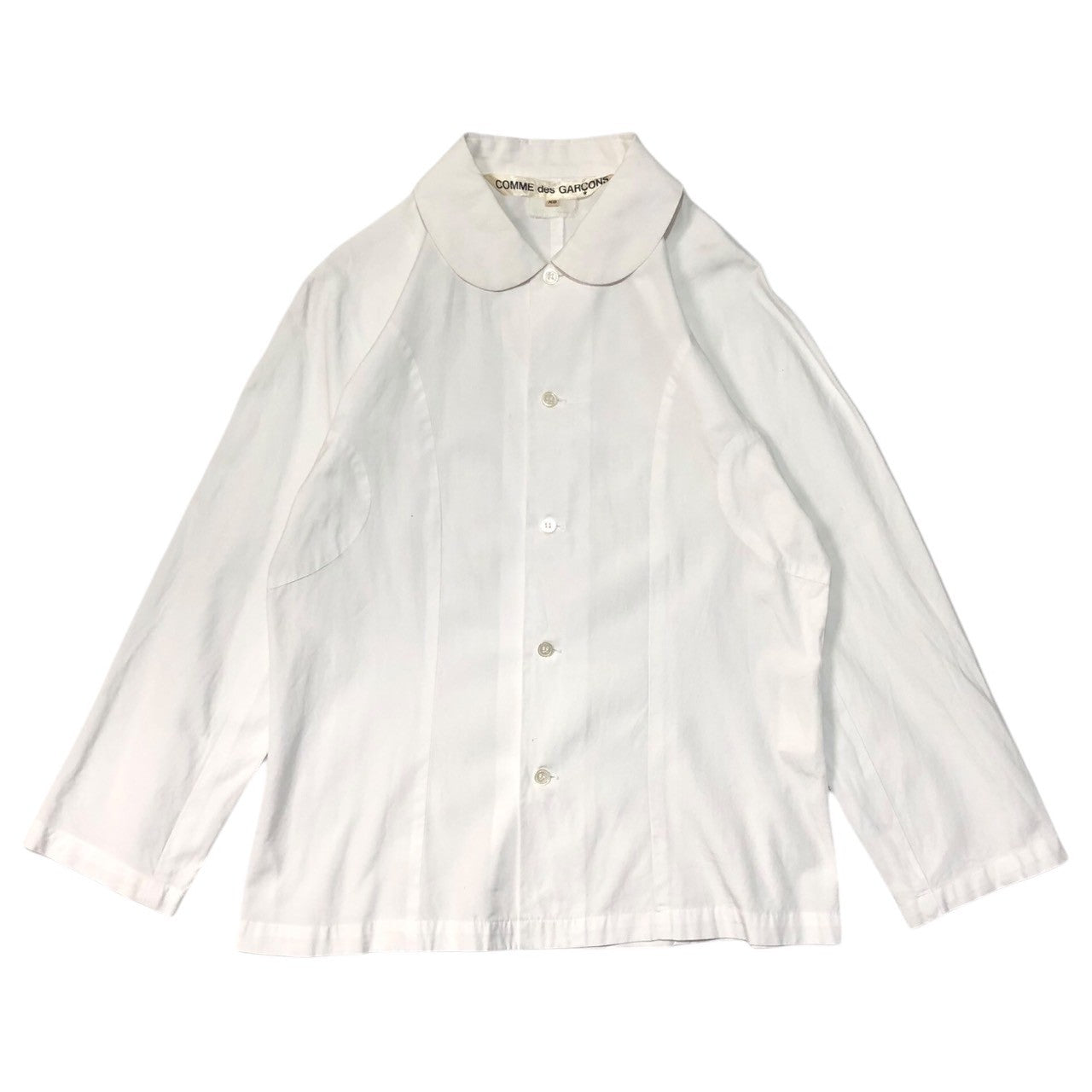 COMME des GARCONS(コムデギャルソン) 15AW Round collar short length long sleeve shirt/丸襟ショート丈長袖シャツ/ブラウス GP-B020 XS ホワイト