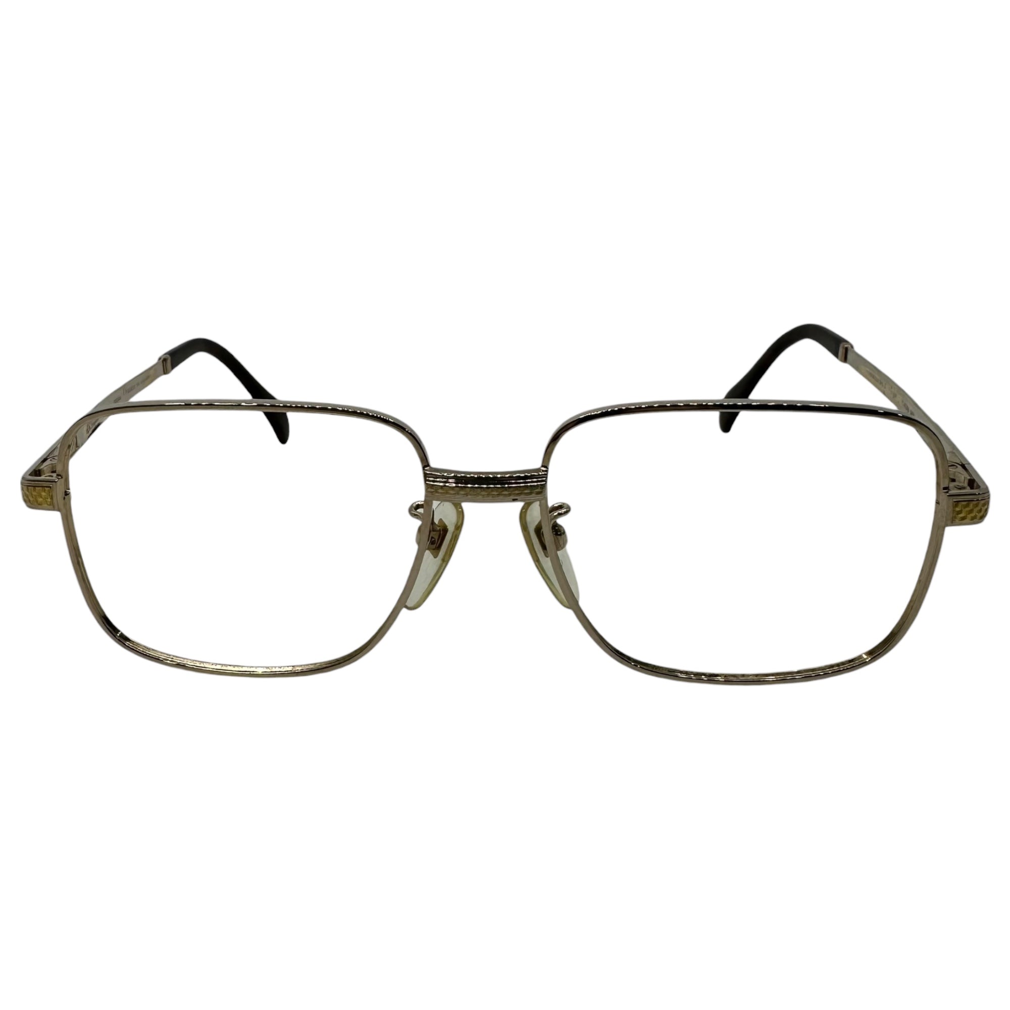 S.T. DUPONT(エス テー デュポン) 80's Teardrop Square Eyeglass Metal Frames ティアドロップ スクエア メガネ メタル フレーム 54□16-140 ゴールド×ブラウン 推定80年代 ヴィンテージ 眼鏡 サングラス GP