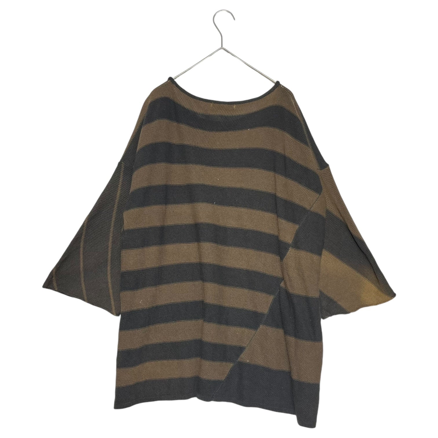 ISSEY MIYAKE(イッセイミヤケ) 70’s random border knit sew 70年代 ヴィンテージ ランダムボーダー ニットソー ALL STYLEタグ FREE ブラウン×ブラック 本人期 稀少品 アーカイヴ