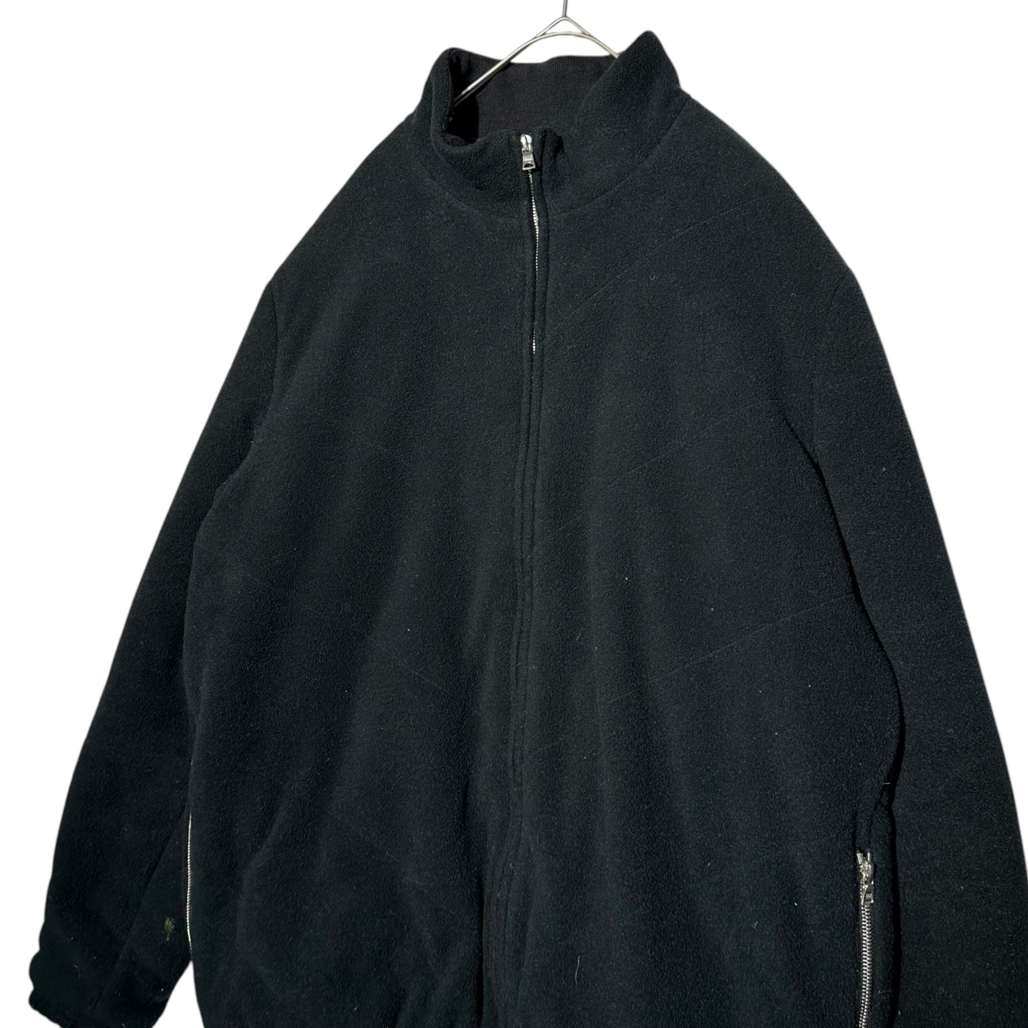 BAPE BY A BATHING APE(ベイプ バイ アベイシングエイプ) Zip-up fleece jacket with inner camouflage pattern 内カモフラ柄 ジップアップ フリース ジャケット L ブラック×グレー