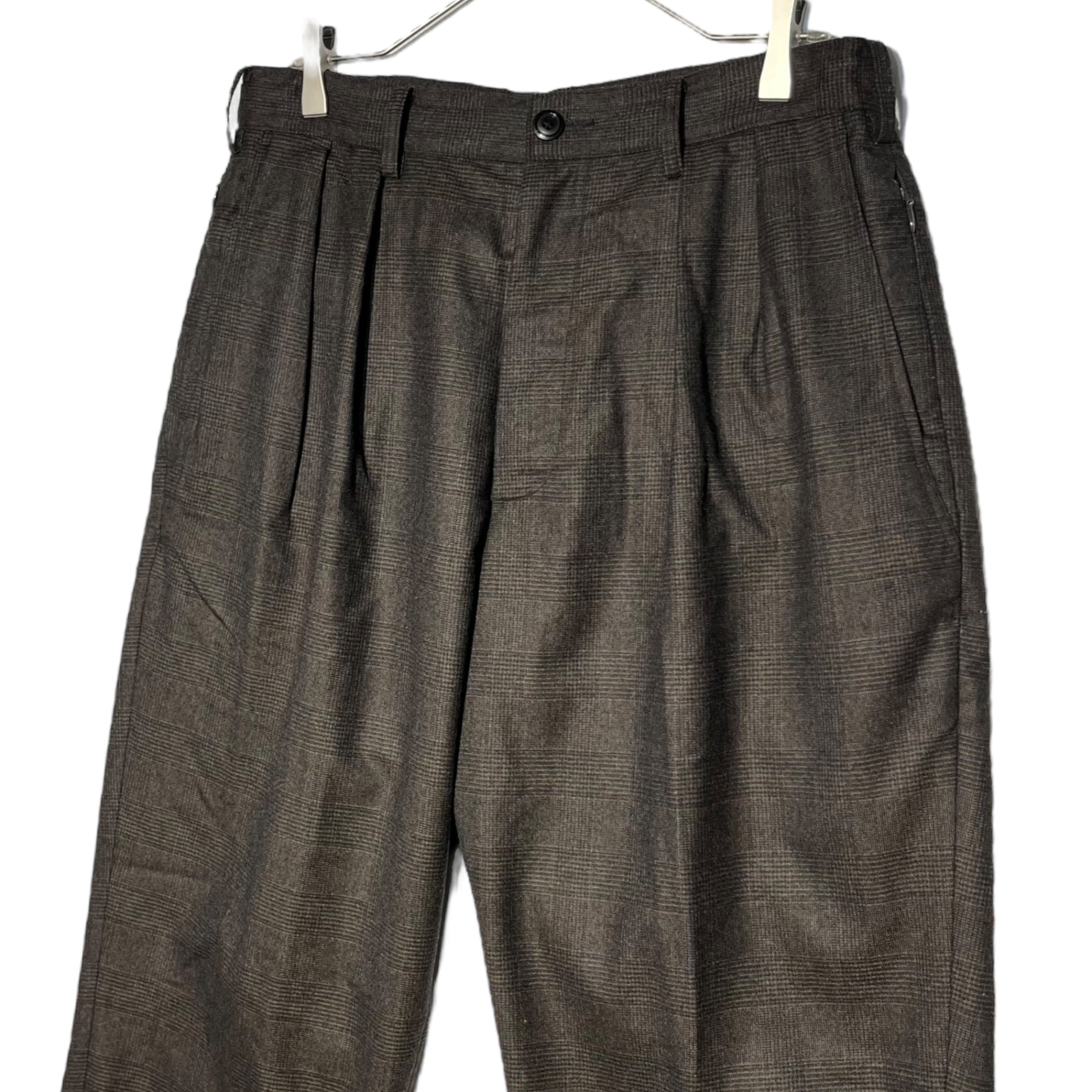 SSZ(エスエスジー) 21AW RAPWOOL PANTS ラップ ウール パンツ 11-23-1740-803 S ブラウン チェック スラックス BEAMS