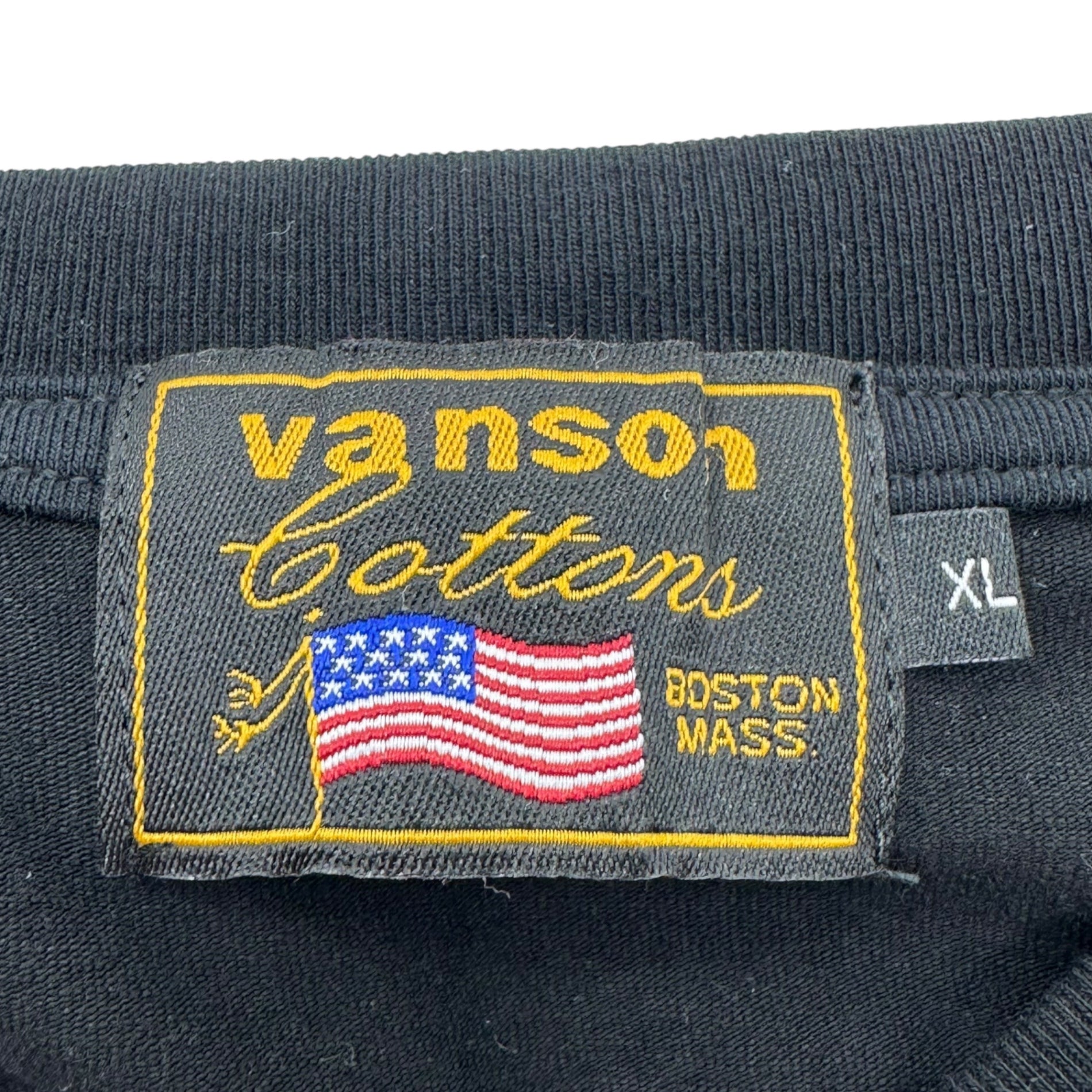 VANSON(バンソン) Skull Embroidered L/S T-Shirt スカル 刺繍 長袖 Tシャツ XL ブラック