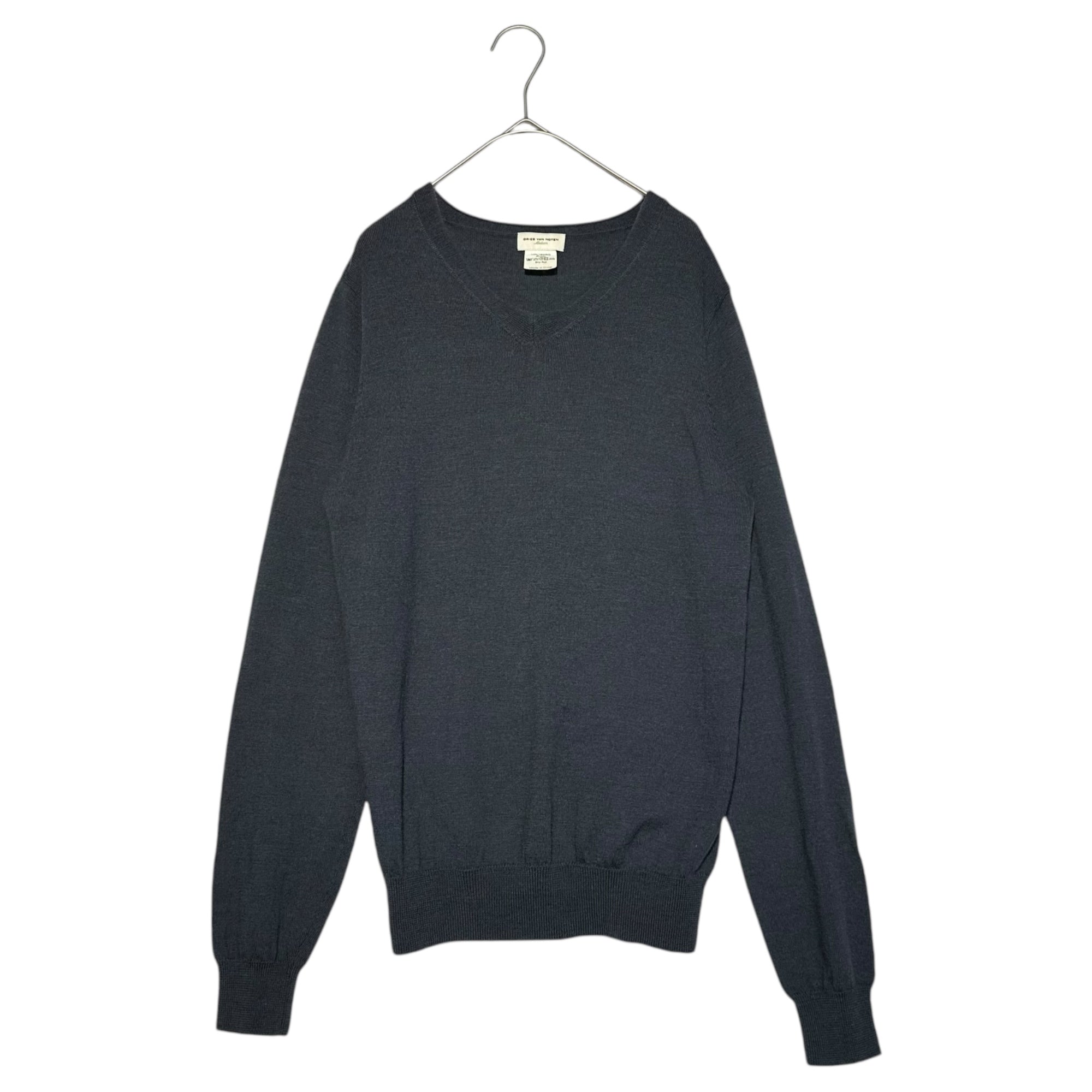 DRIES VAN NOTEN(ドリスヴァンノッテン) V neck wool knit Vネック ウール ニット M ネイビー