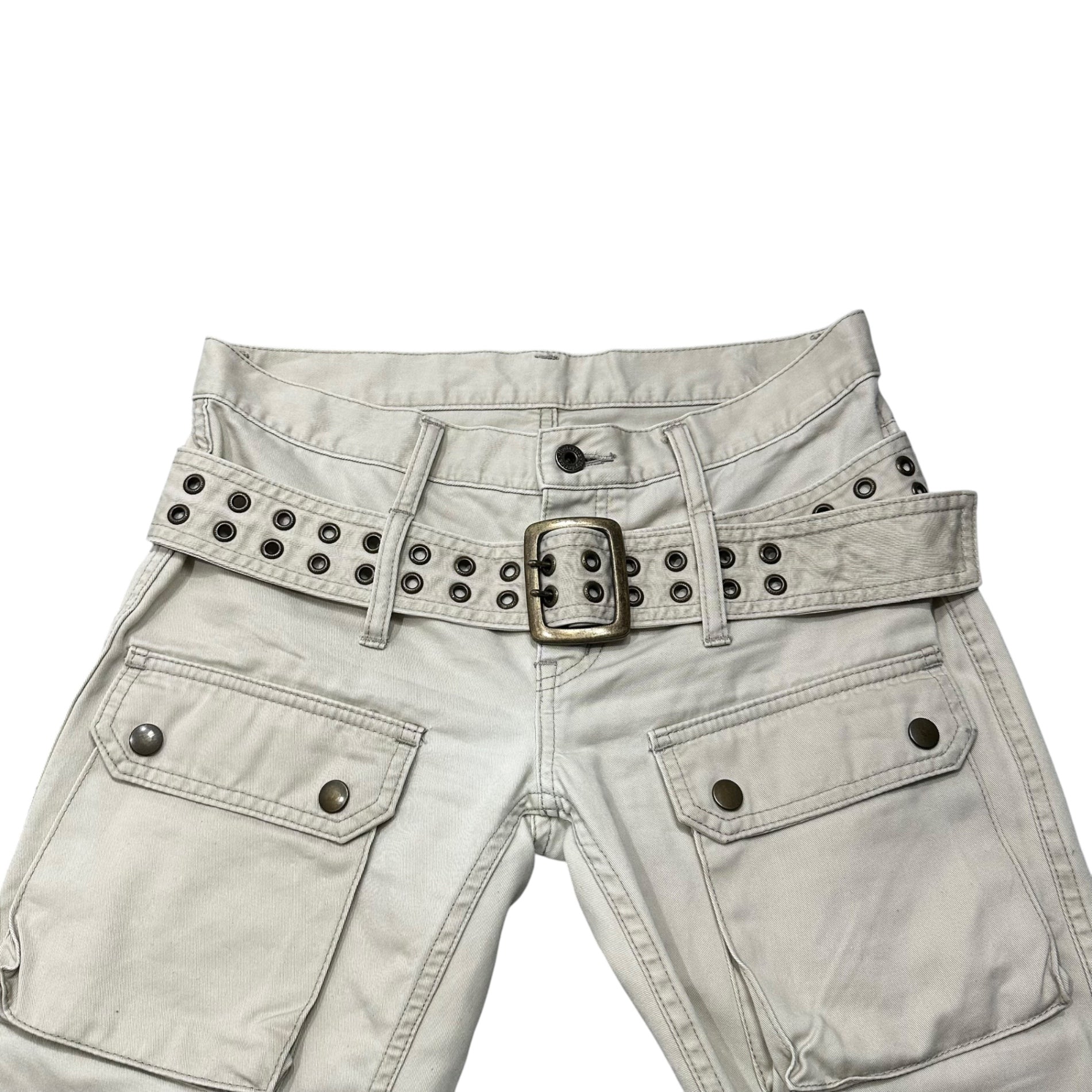 Hysterics(ヒステリックス) 1990's~2000's Eyelet belt flared pants 鳩目ベルト フレア パンツ 3AP-4513 M ベージュ