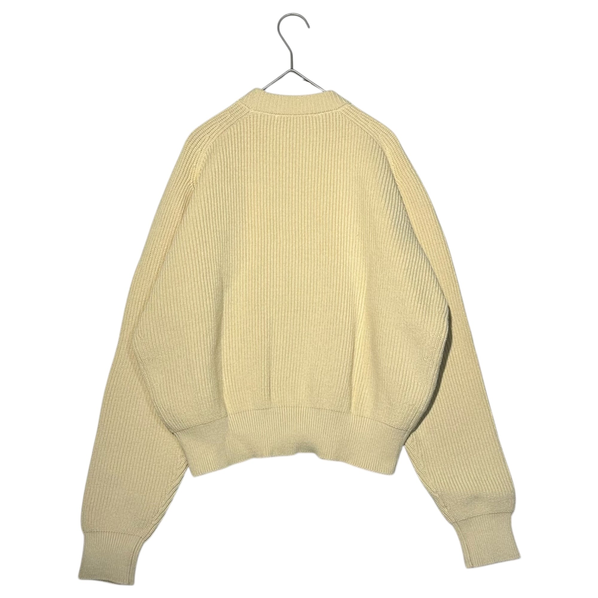 Maison Kitsune(メゾンキツネ) Foxhead C/N Crew Neck Knit フォックスヘッド コットン ナイロン クルーネック ニット MW00806KT1098 S アイボリー