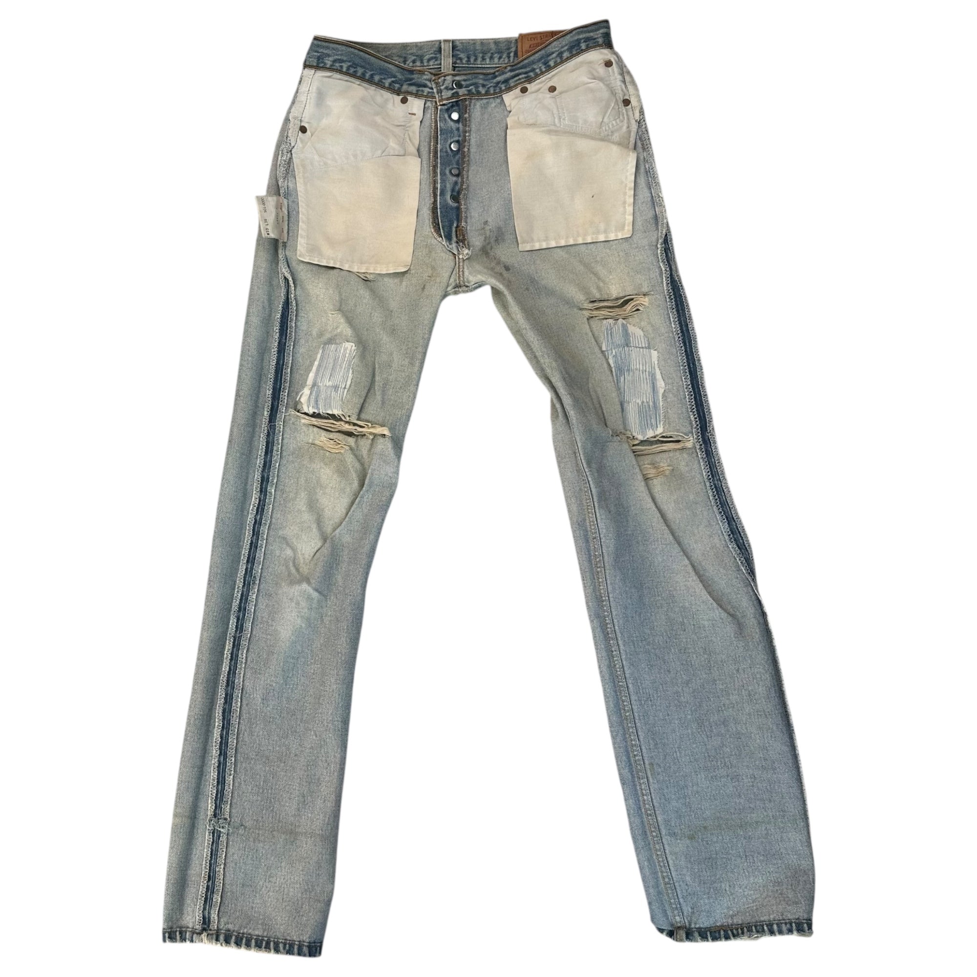 Levi's(リーバイス) 90's 501XX Crash Denim Pants クラッシュ デニム パンツ 501-0000 W33 L36 ライトインディゴ 1999年5月製造 90年代 ヴィンテージ ダメージ